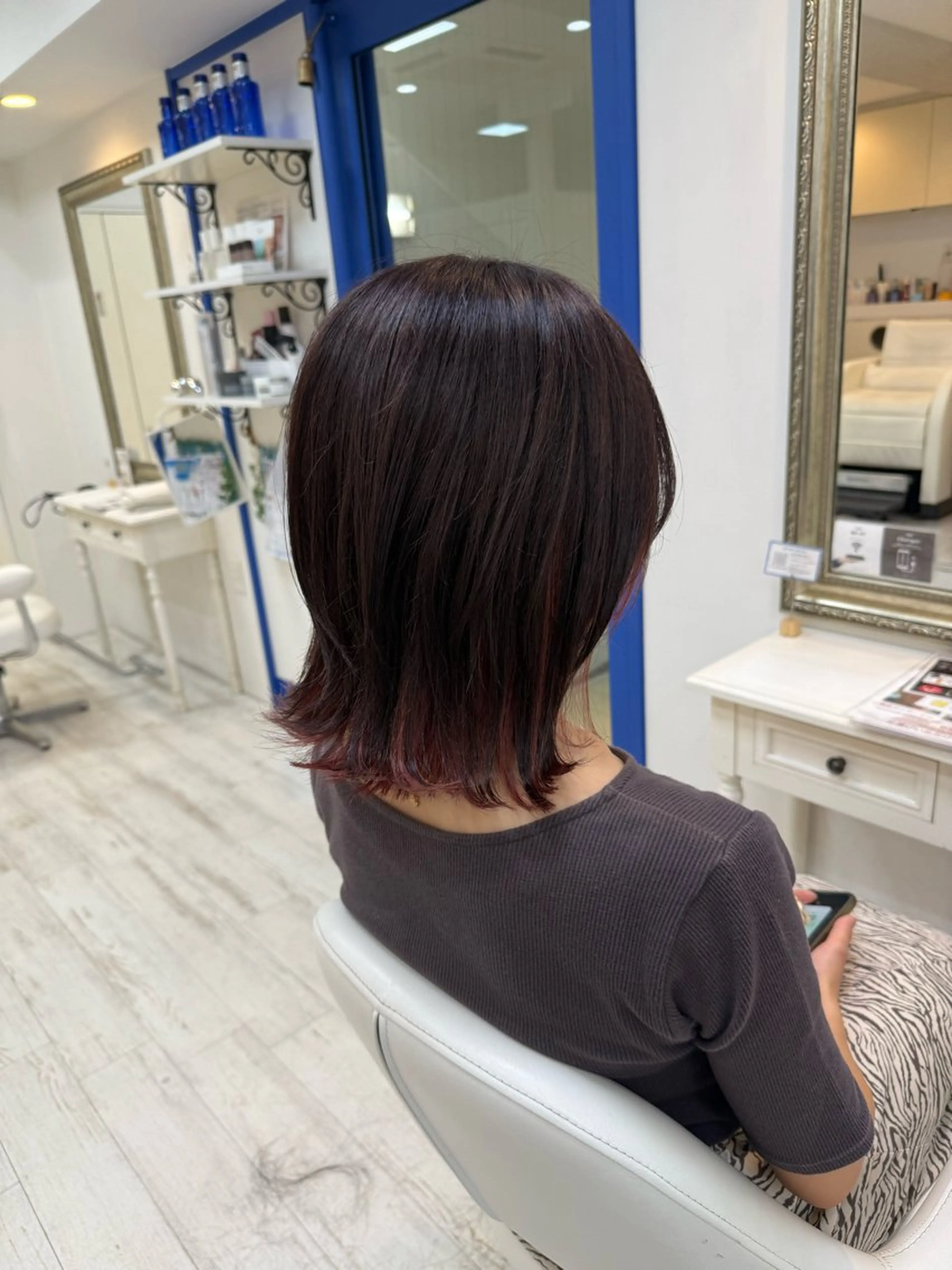 ミディアム ヘアカラー 新籾 尚哉のヘアスタイル