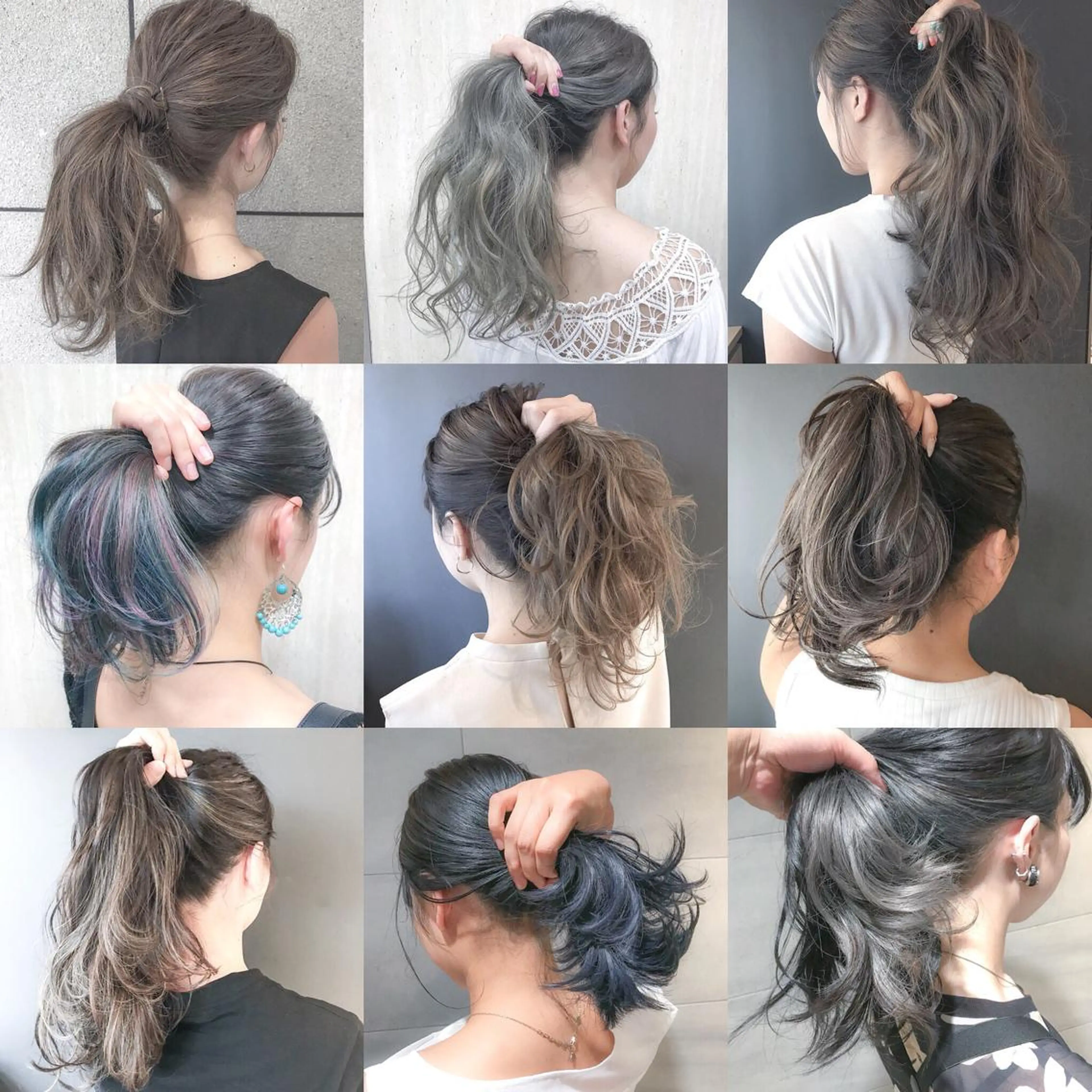 セミロング カラー ブリーチ ハイライトカラー ハイライト ヘアカラー BOX mico.のヘアスタイル