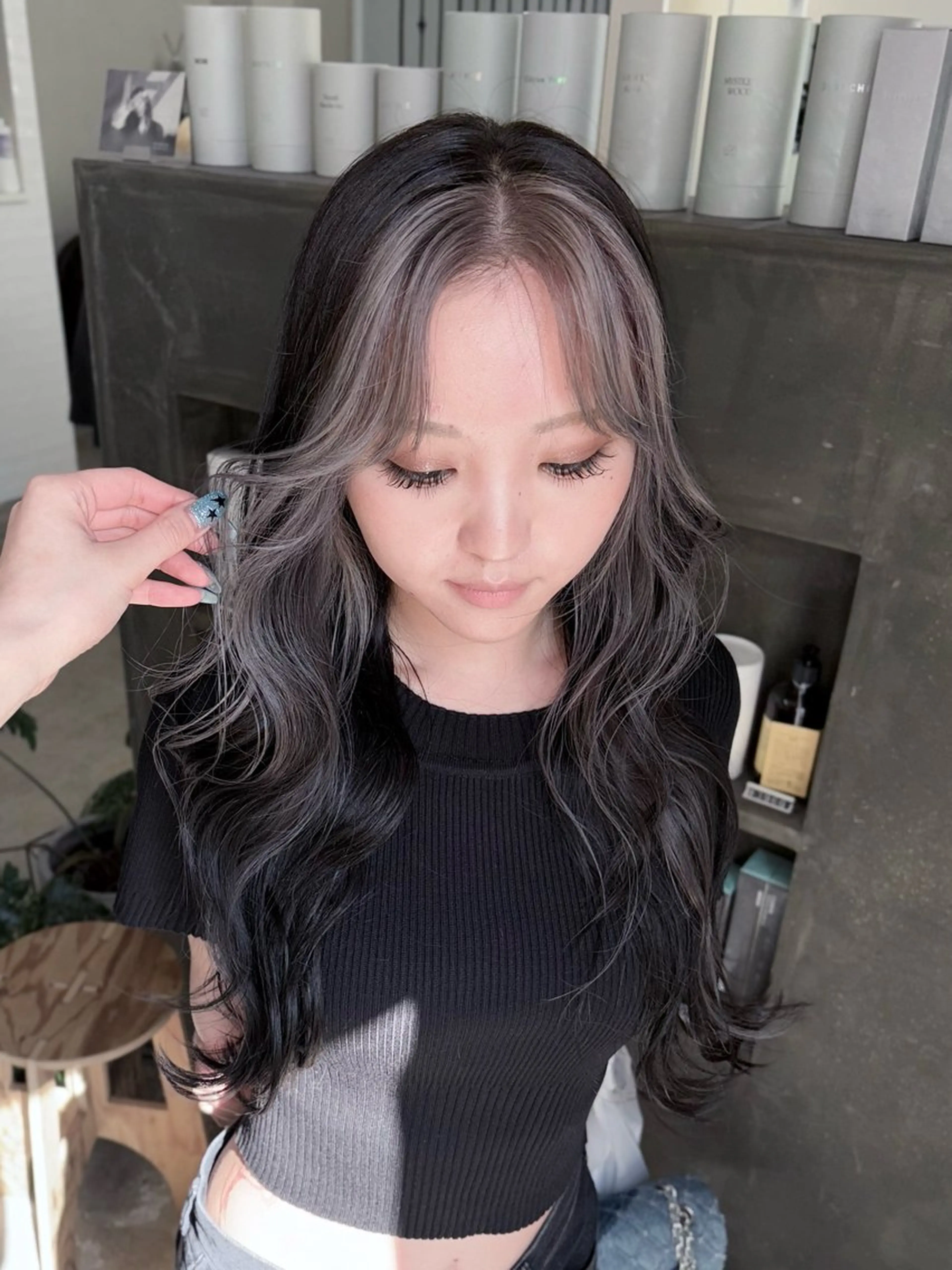 ロング カラー ミストバング  フェイスフレーミング ハイトーンカラー/ miyuuのヘアスタイル