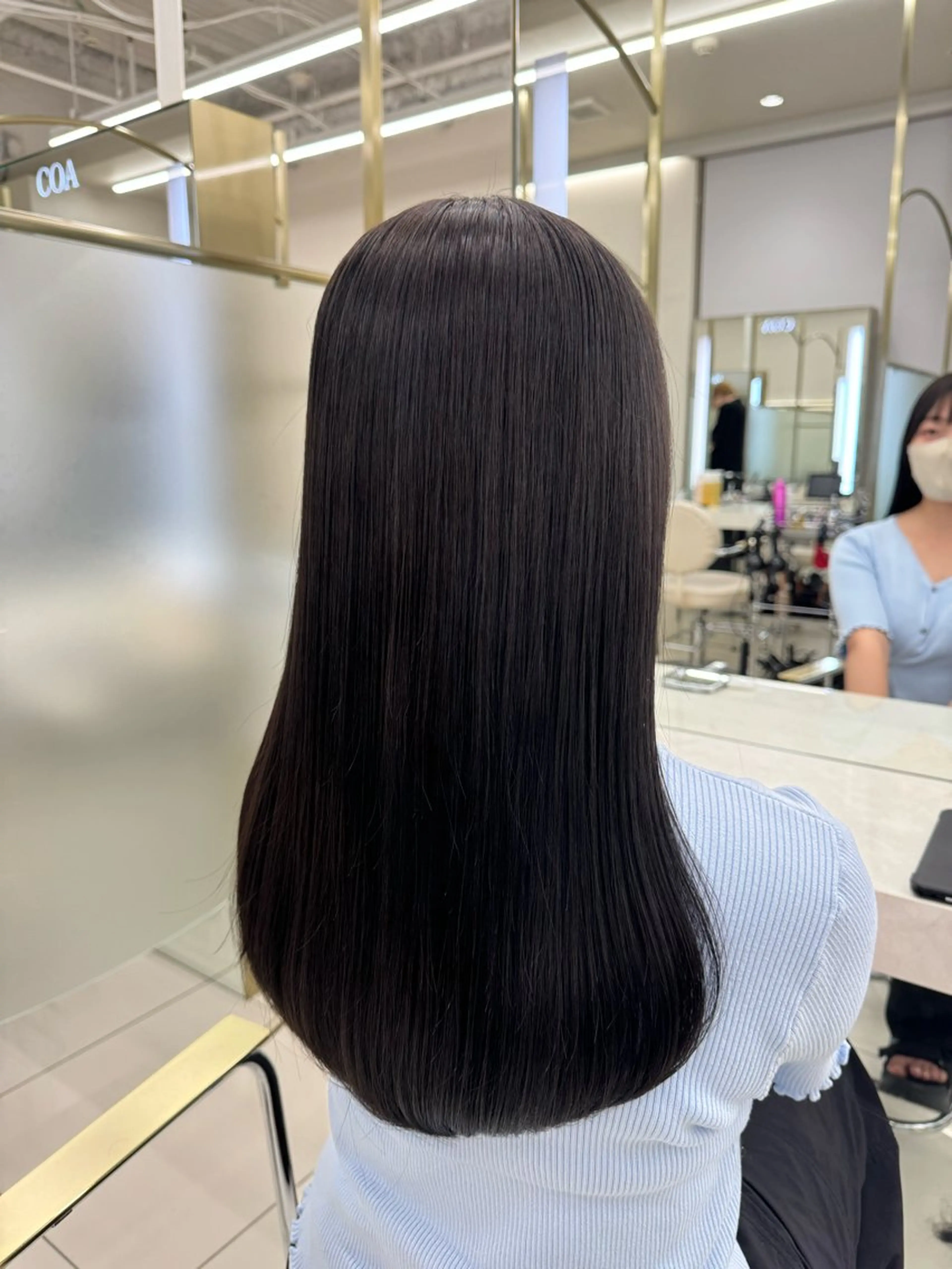 ロング カラー カット ヘアカラー トリートメント COA GINZA 空也/前髪/顔まわりのヘアスタイル