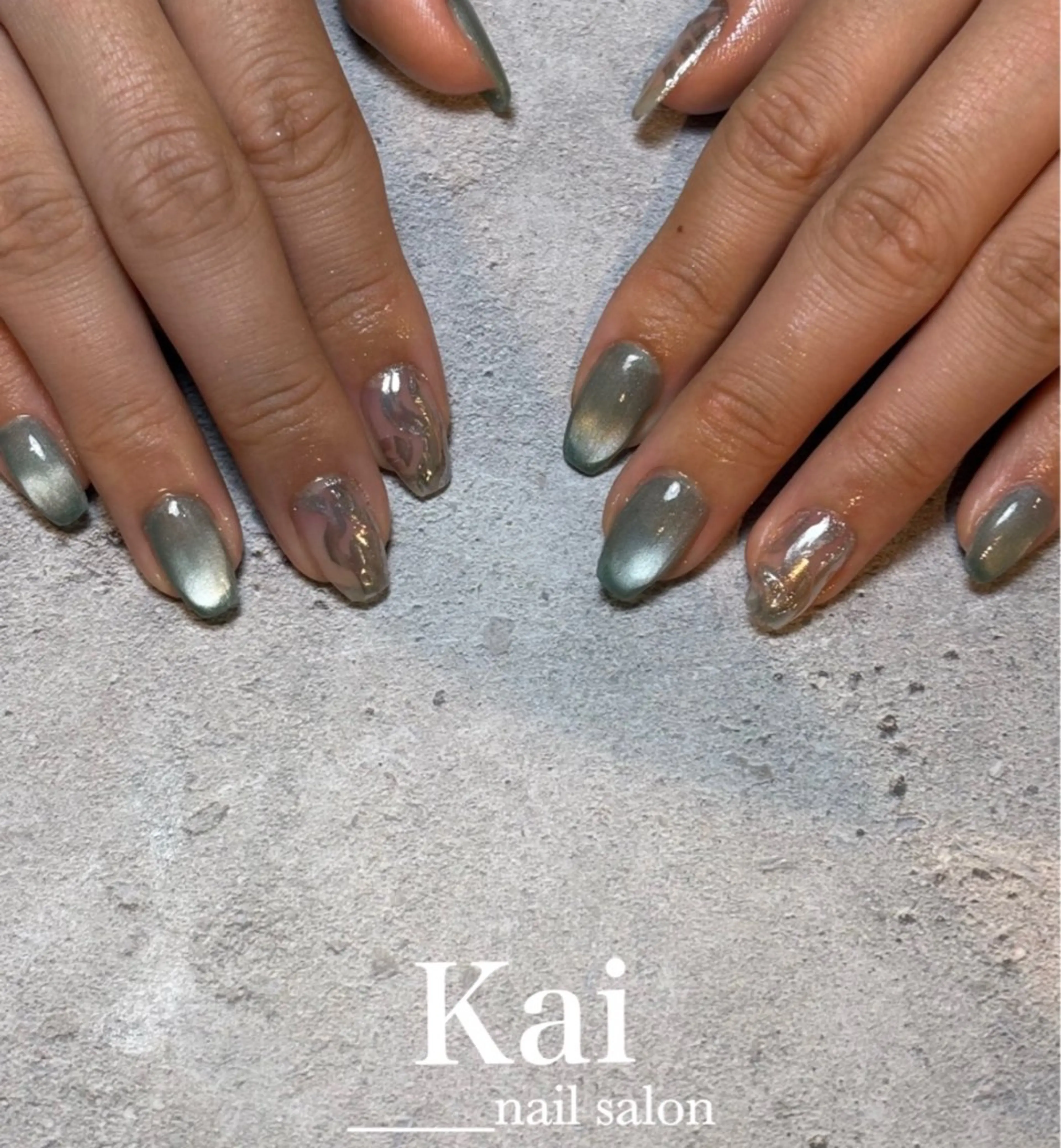 ネイル アートネイル ジェルネイル キラキラネイル 韓国ネイル マグネットネイル ハンドネイル Kai  nail Mayukoのネイルデザイン