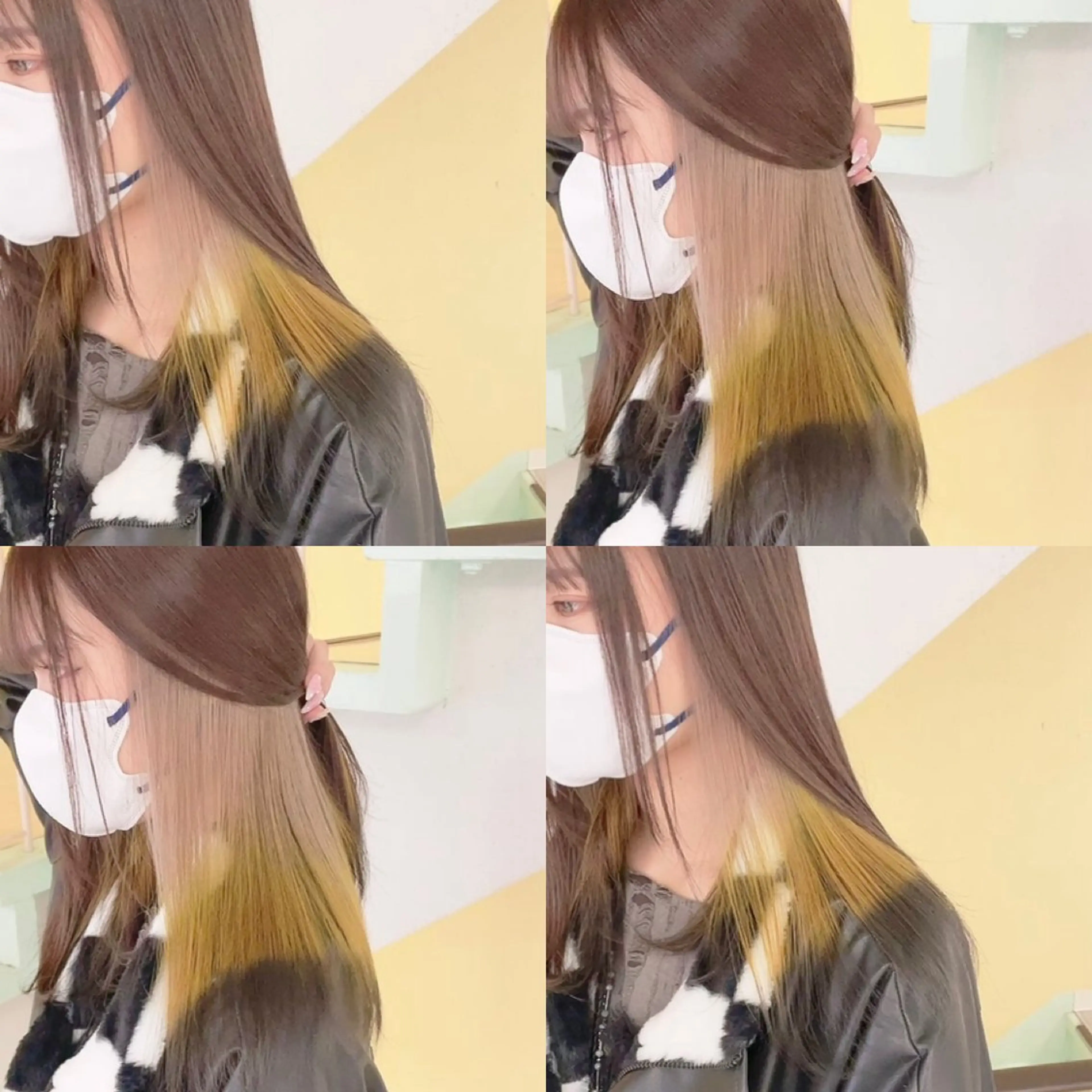 カラー デザインカラー ヘアカラー トリートメント 渋谷:インナーカラー ／🍒エリカ🍒のヘアスタイル