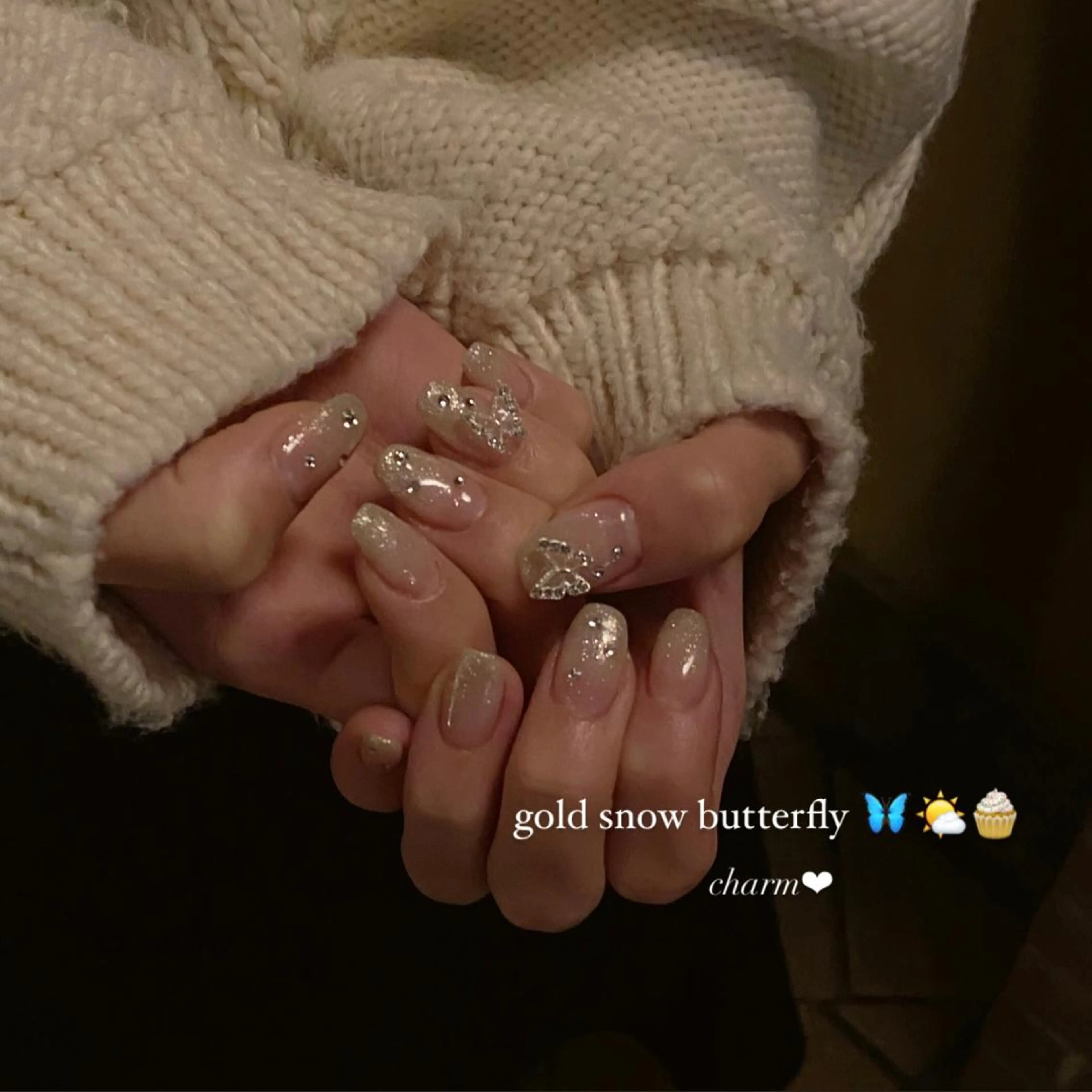 ネイル ゴールド ラメ(グリッター) ラメグラデーション nail salon charmのネイルデザイン