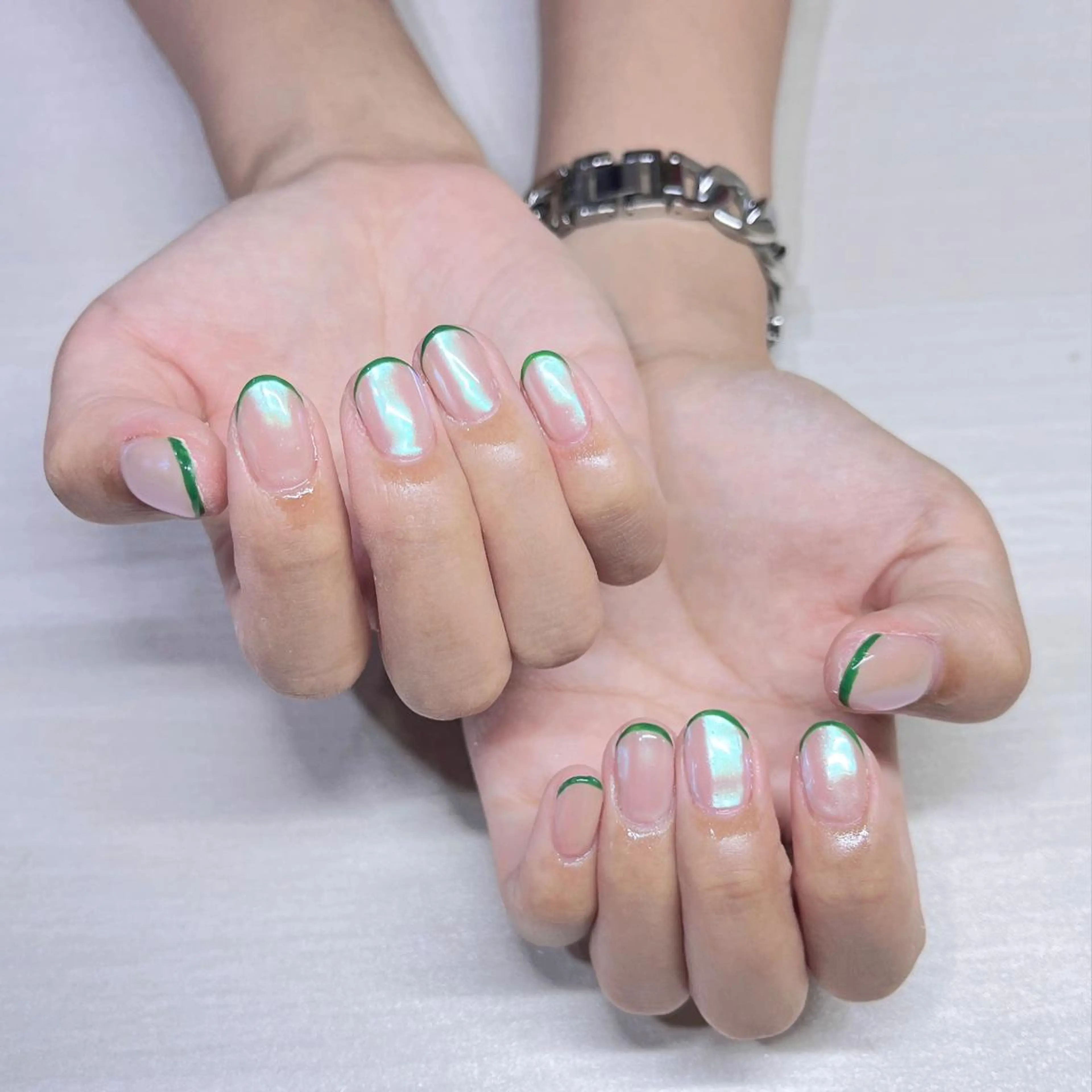 ネイル アートネイル クリアネイル フレンチネイル ジェルネイル ガラスフレンチ ハンドネイル 🐕‍🦺Yappy 💗A-tanのネイルデザイン