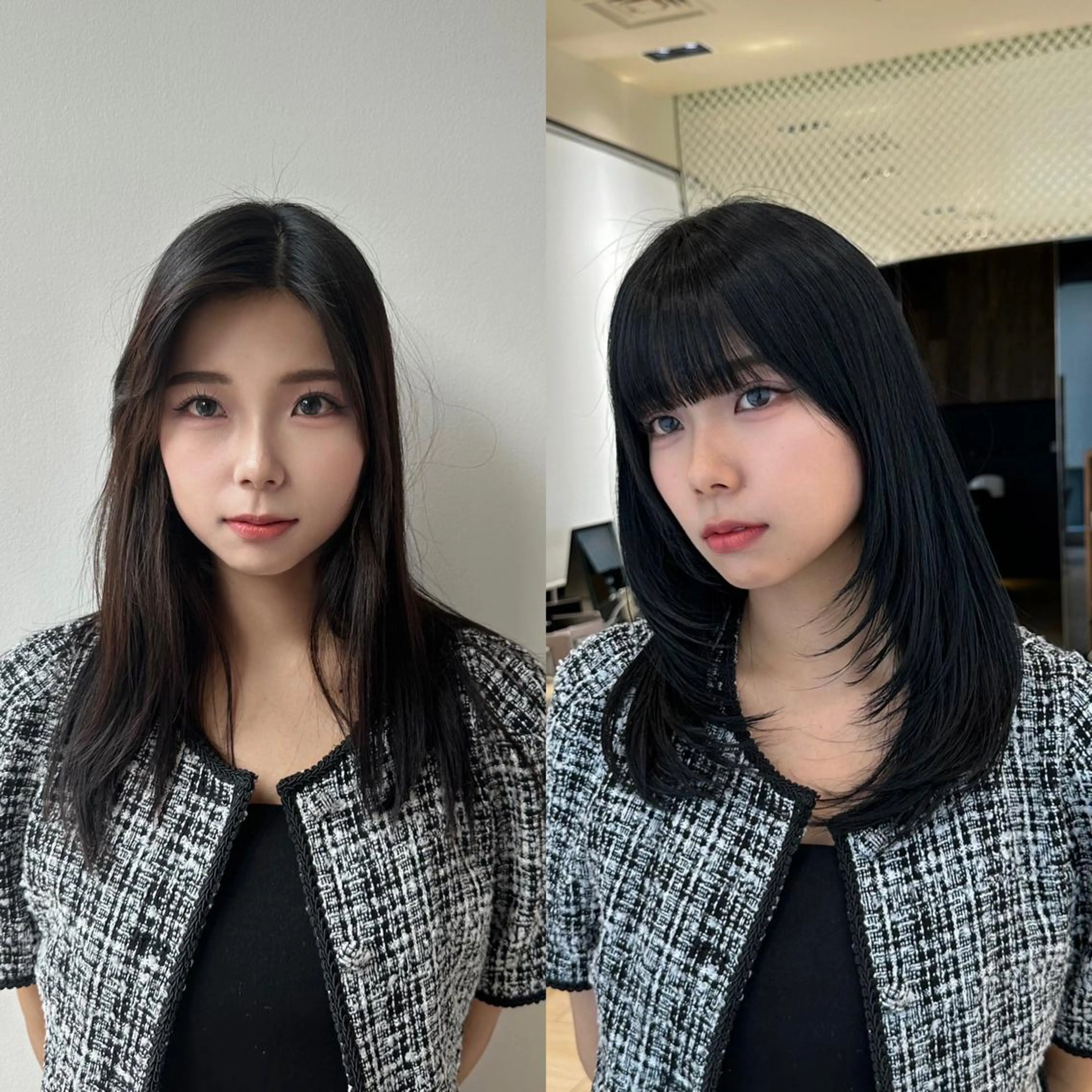 セミロング カット ヘアカラー トリートメント レイヤー/顔周り カット/松岡 祥利のヘアスタイル