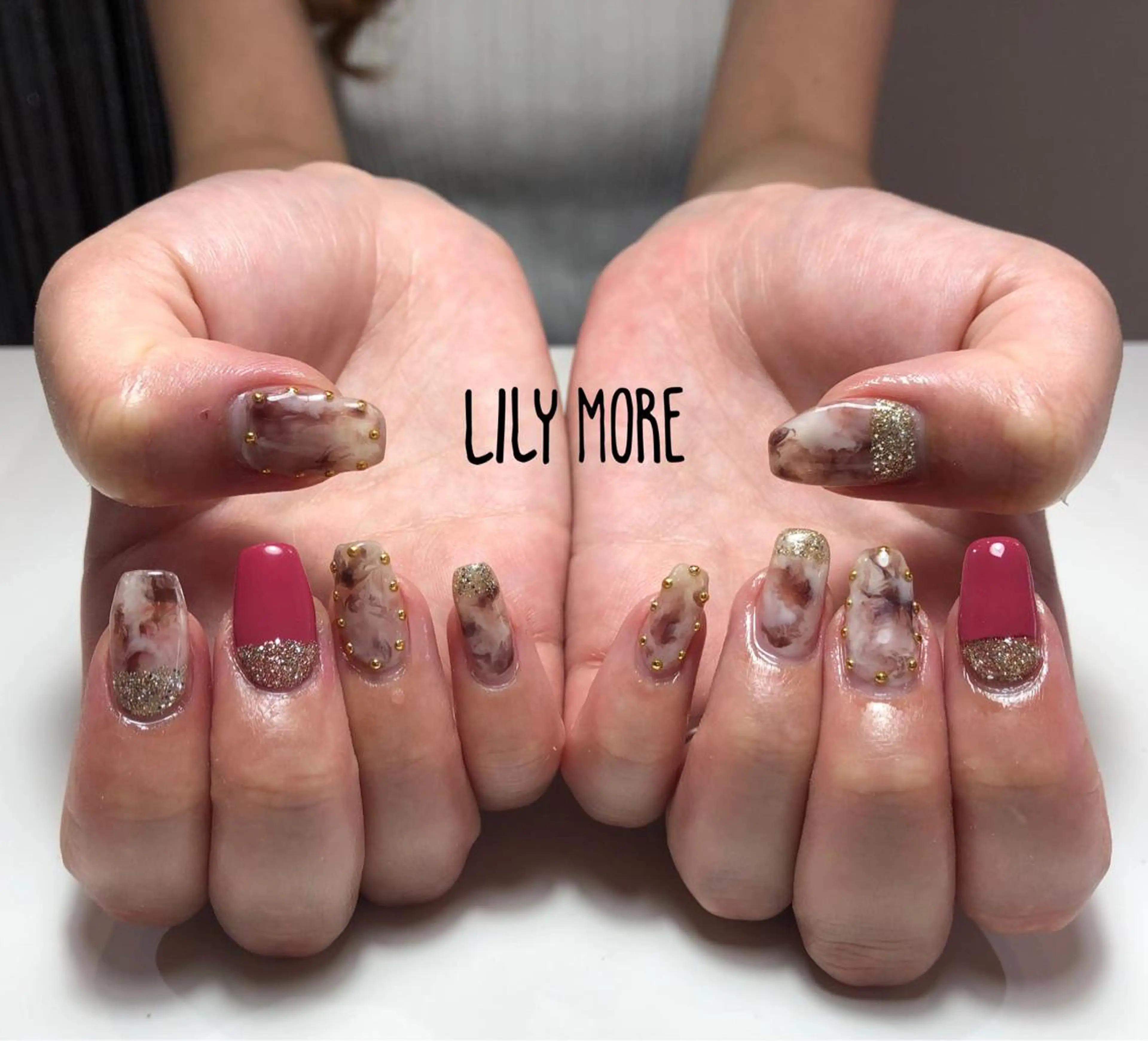 ネイル 大理石ネイル(マーブル) Lily closetのネイルデザイン