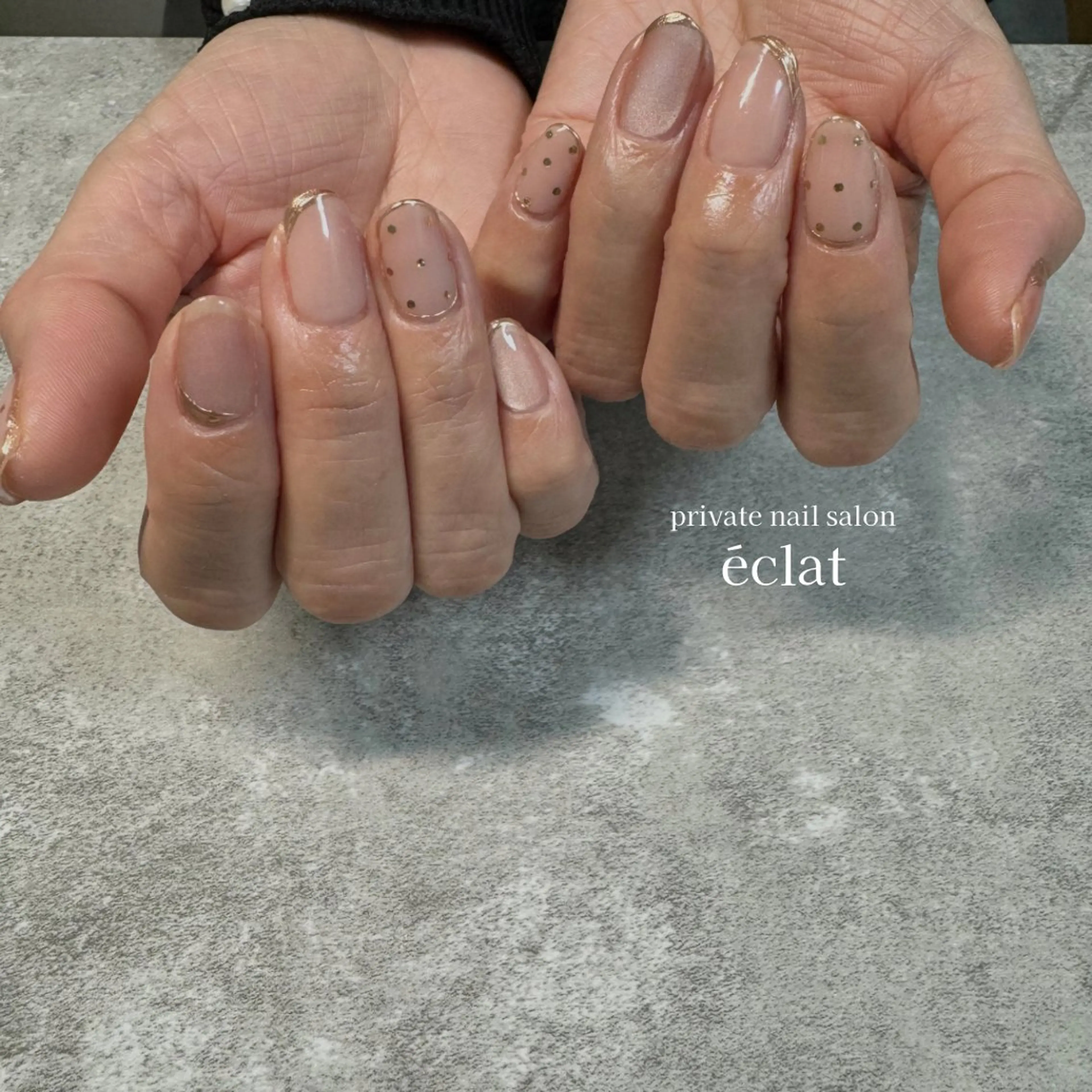 ネイル ドット マグネットネイル ニュアンスネイル nailsalon éclatのネイルデザイン