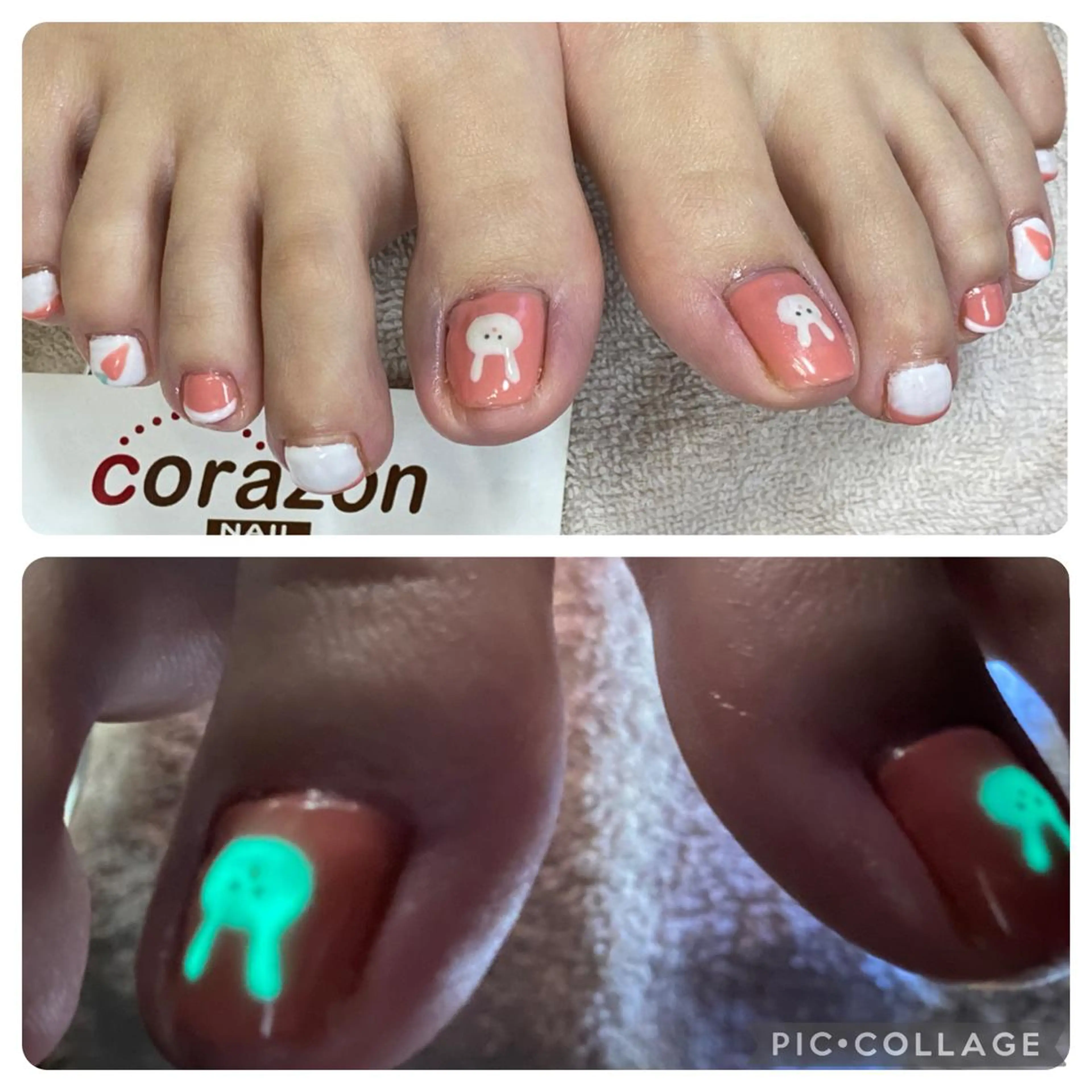 ネイル アートネイル フットネイル ピンク ホワイト フットネイル corazon所属・ネイリスト aicoのネイルデザイン