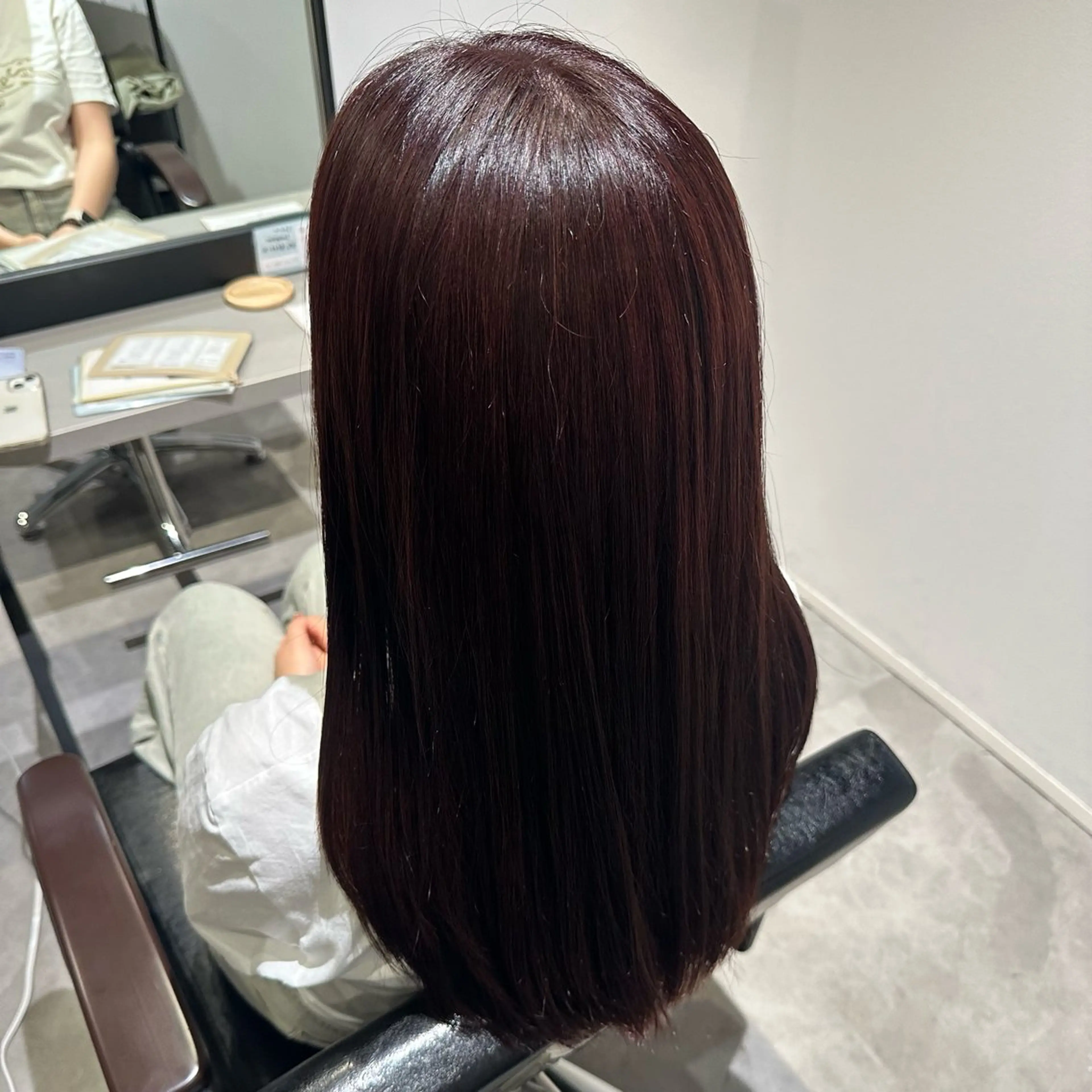 ロング カラー ボルドーカラー ヘアカラー トリートメント 岩本みるか/ 暖色カラー/ベージュのヘアスタイル