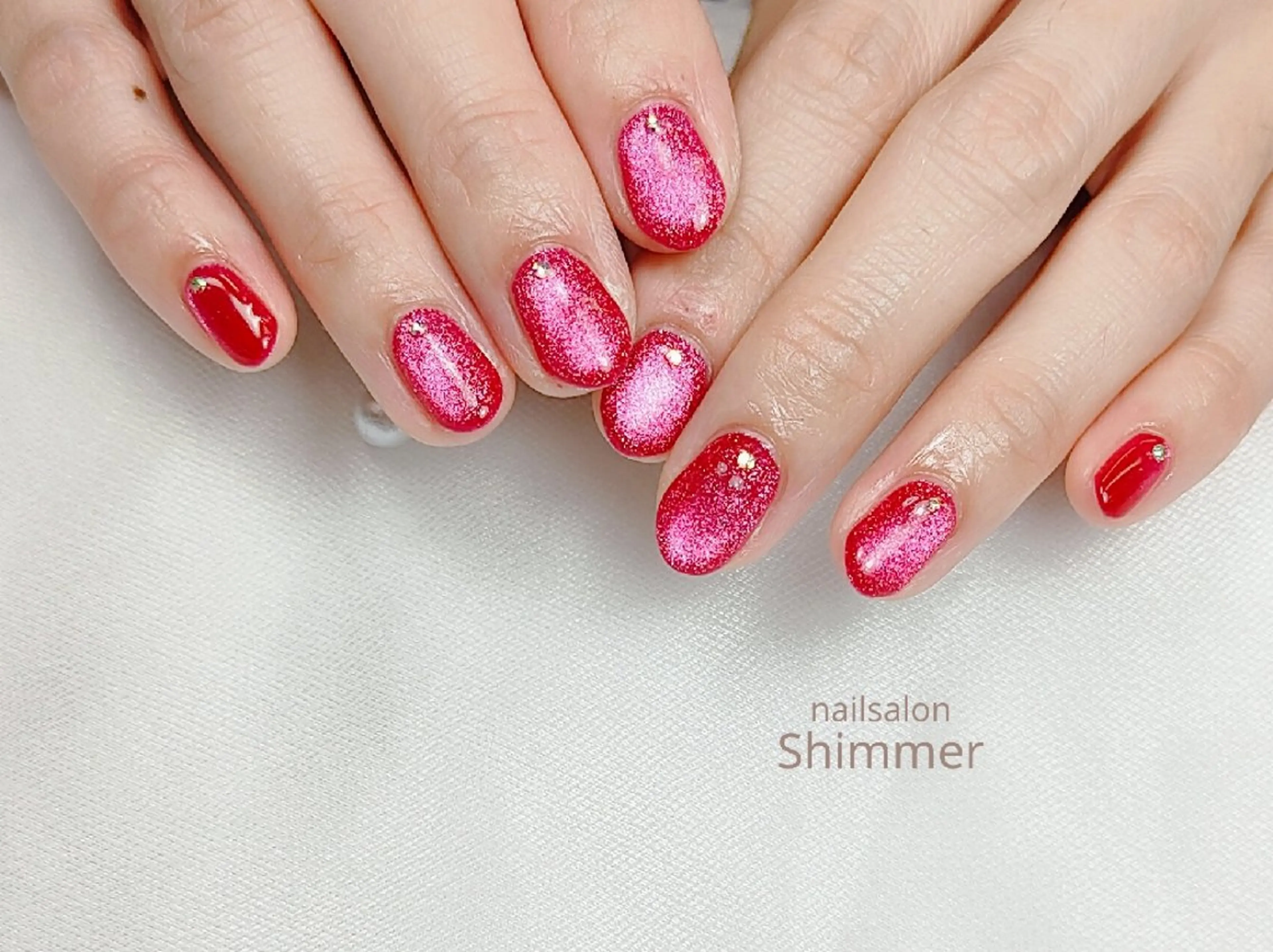 ネイル キラキラネイル マグネットネイル ハンドネイル Shimmer Asakoのネイルデザイン