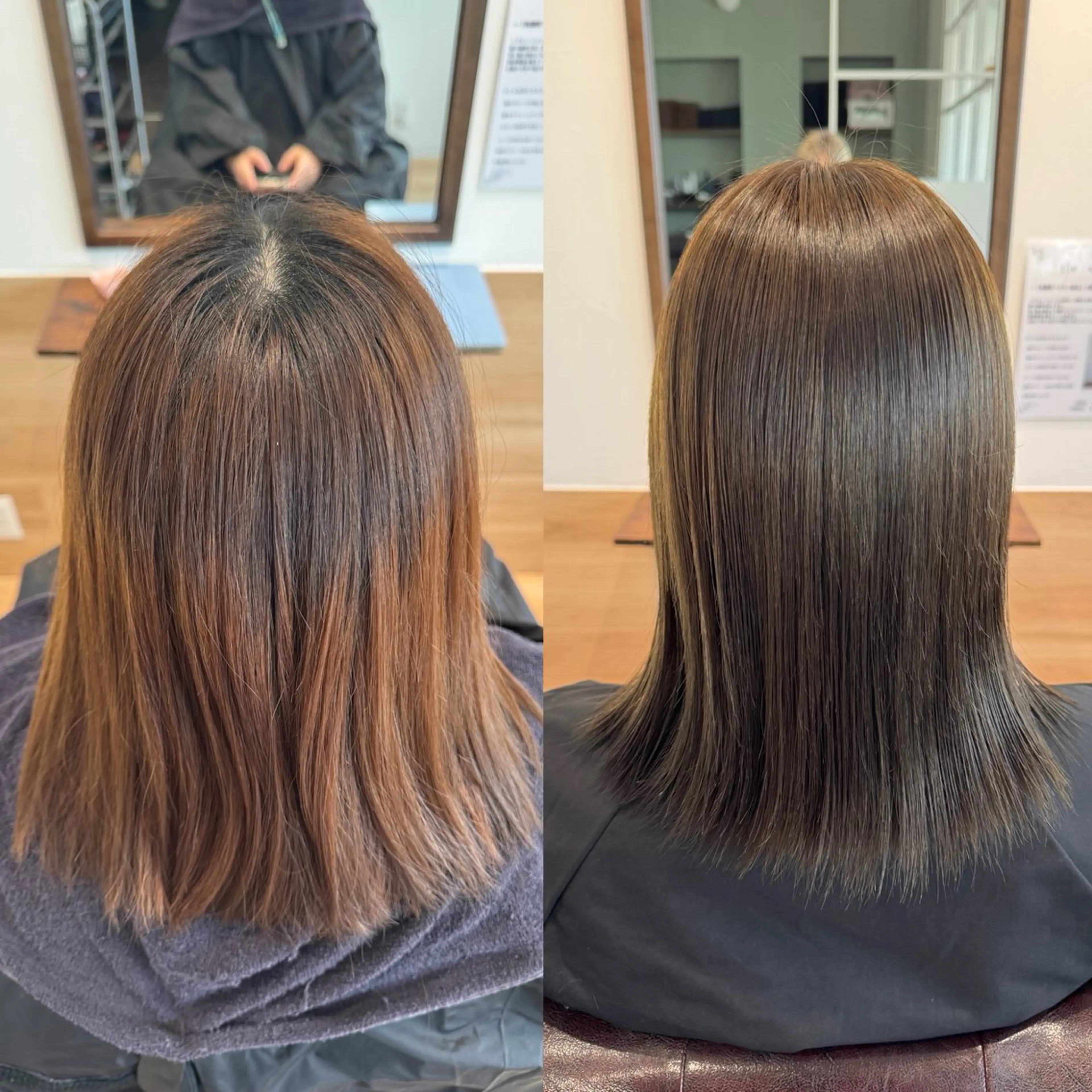 ミディアム カラー ベージュカラー 透明感カラー オリーブベージュ 縮毛矯正 ヘアカラー ha✄﻿ru / suzukaのヘアスタイル