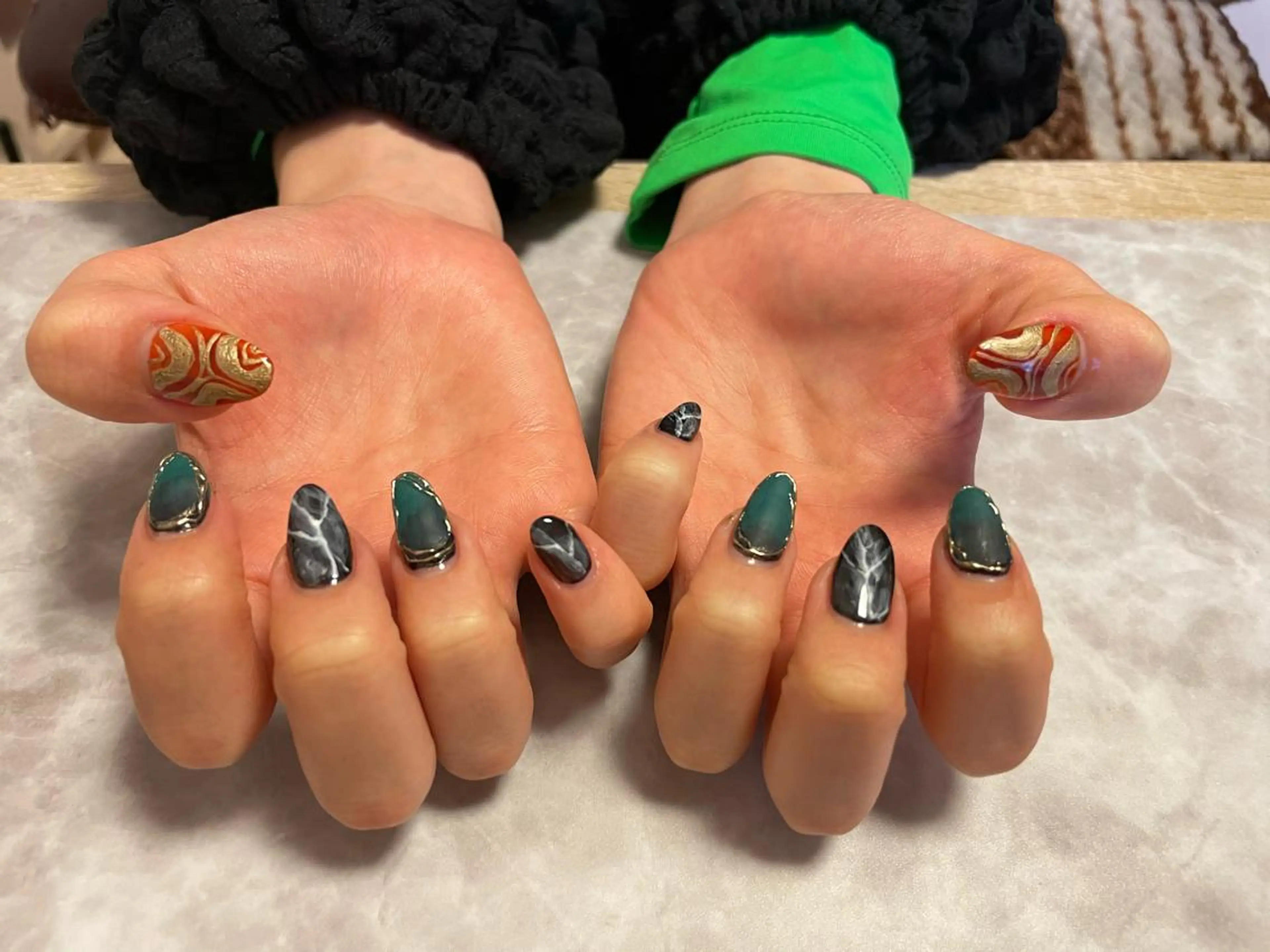 ネイル 成人式 グラデーション 大理石ネイル(マーブル) ニュアンスネイル Nail salon Betty❤︎のネイルデザイン