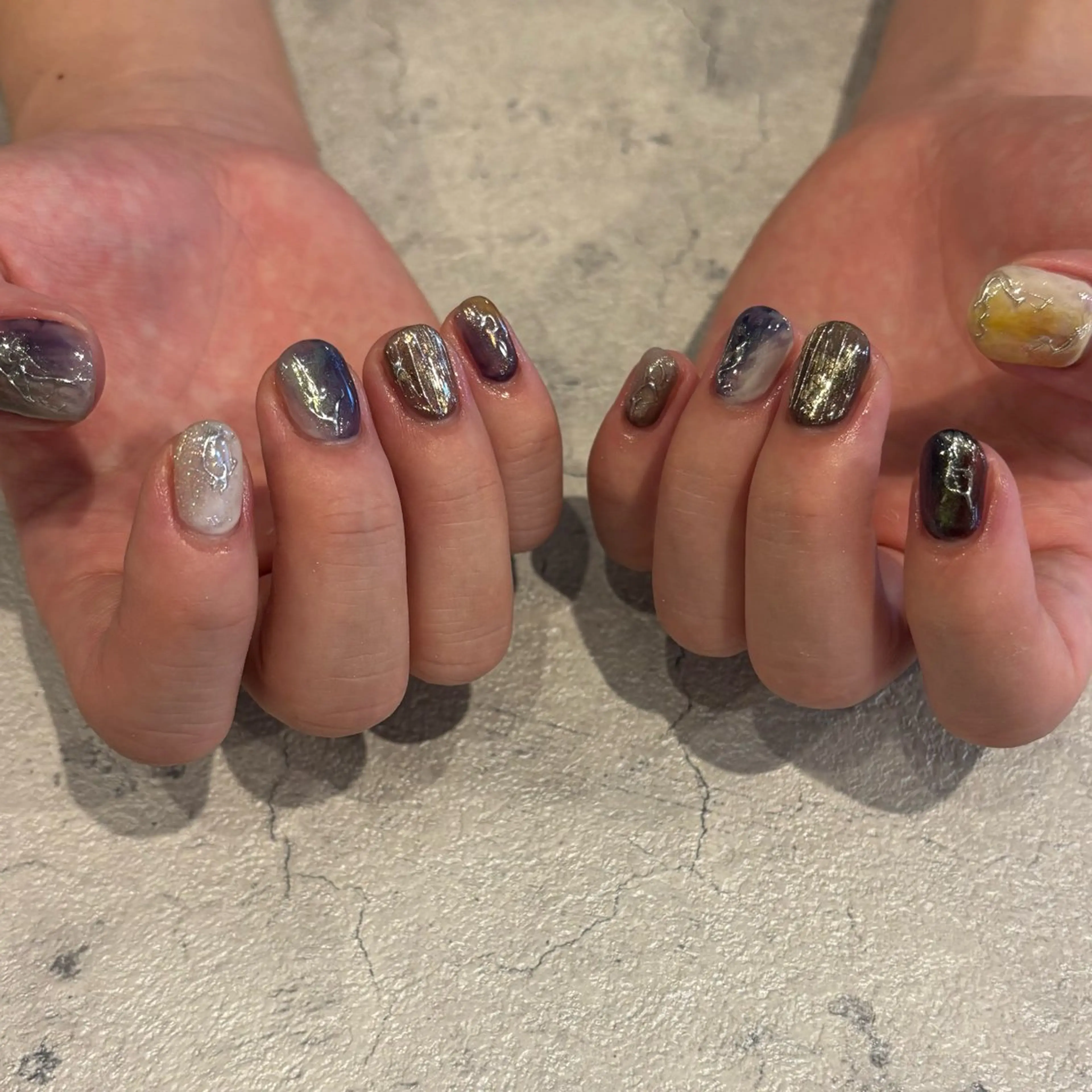 ネイル メンズネイル ミラーネイル ニュアンスネイル ハンドネイル ikoi Raraのネイルデザイン