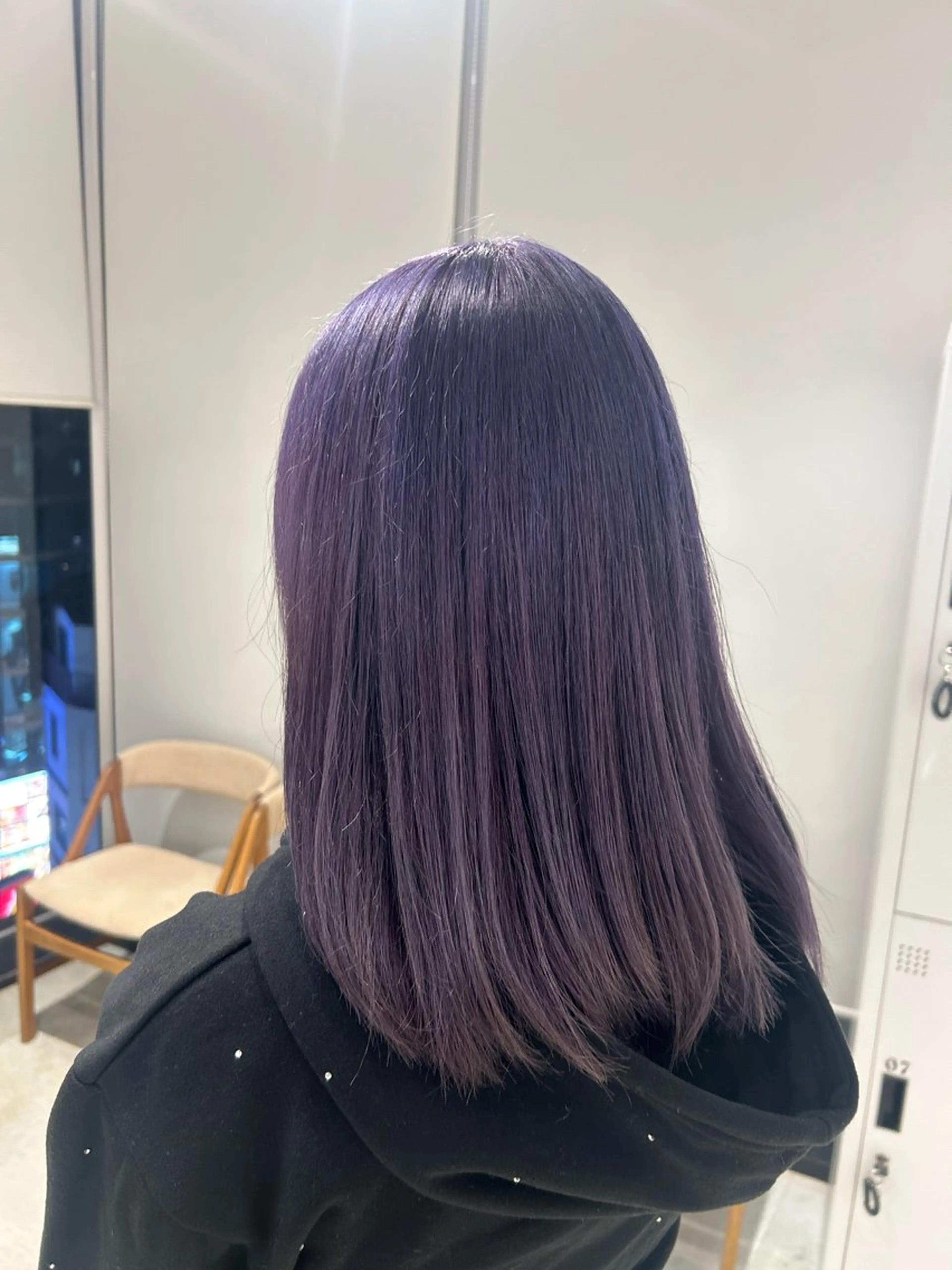 ミディアム カラー ブリーチ ラベンダーカラー カット ヘアカラー ピンク/ベージュ /似合わせ/田島百華のヘアスタイル