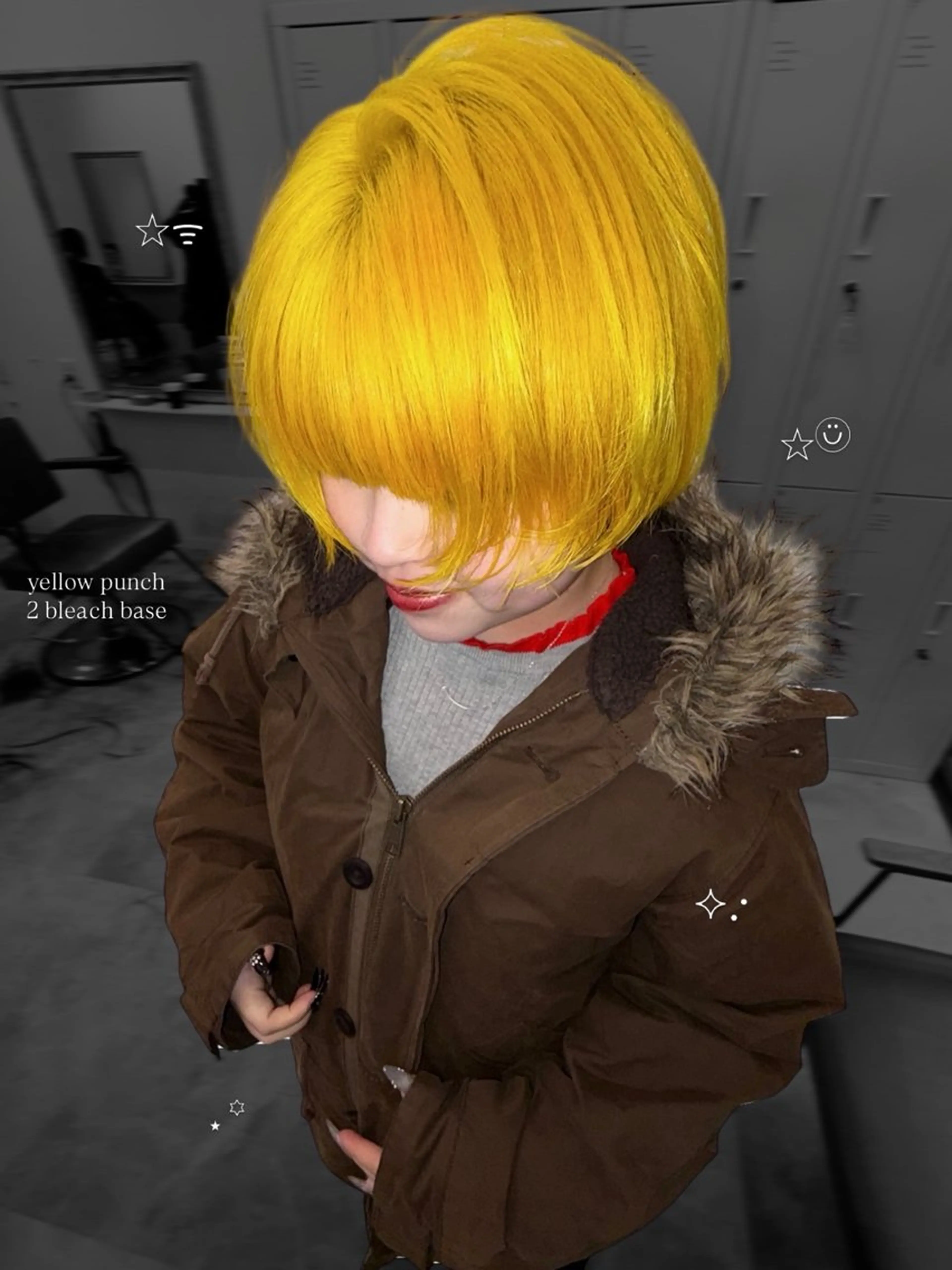 ショート カラー ヘアカラー トリートメント ura/デザイン/ ハイトーン/個性派のヘアスタイル