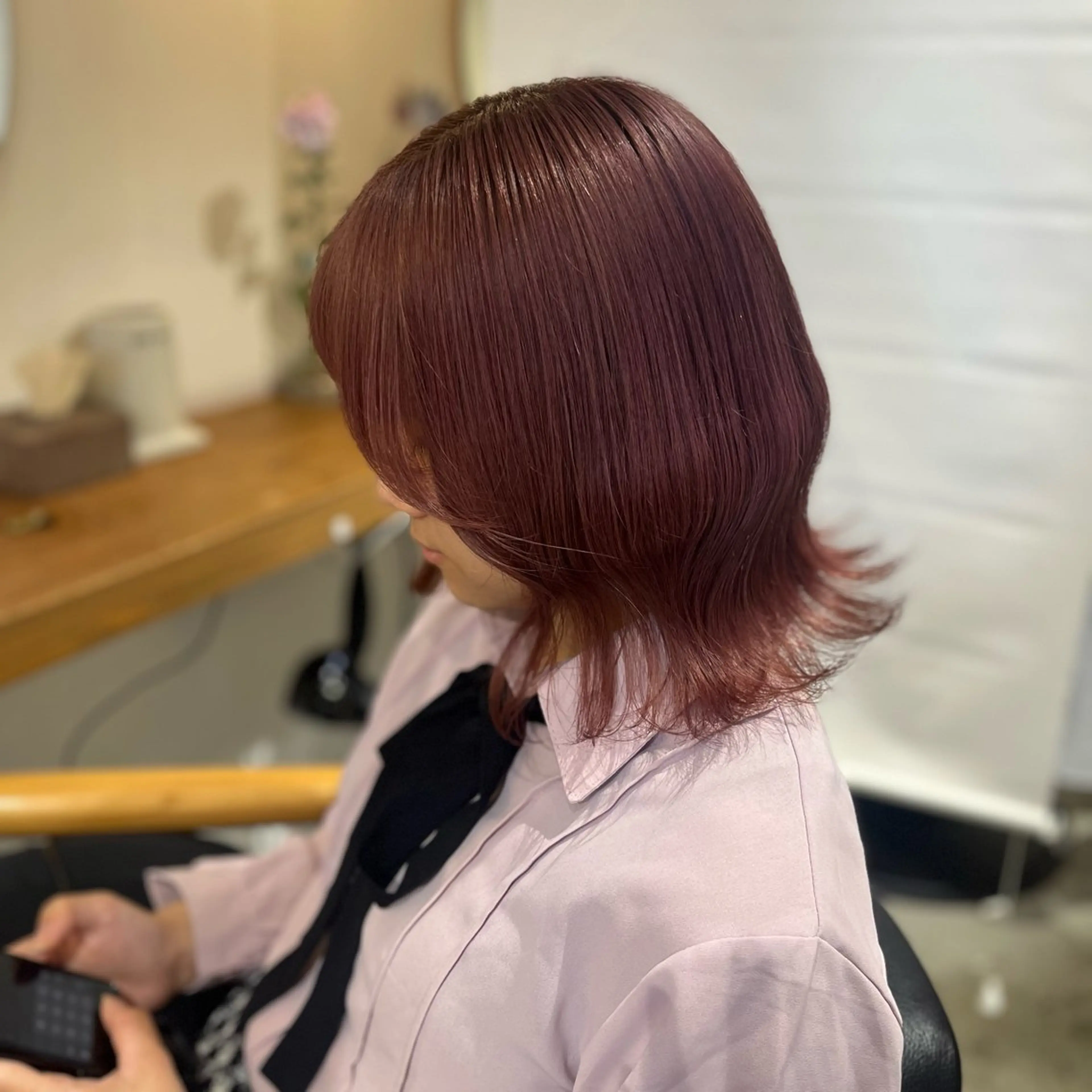 ミディアム ヘアカラー トリートメント 塩川ももこ/ 縮毛矯正/ヘアセットのヘアスタイル