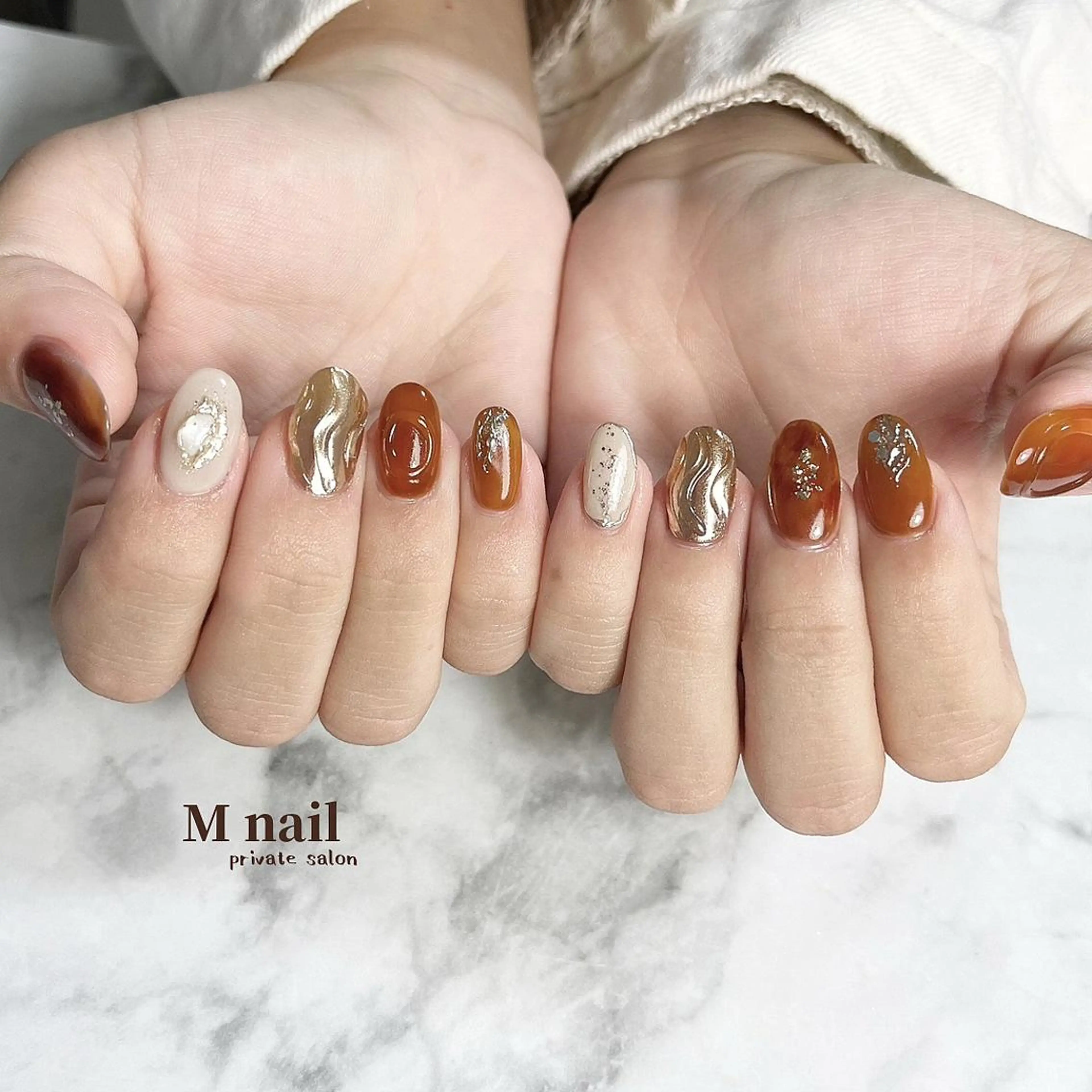 ネイル 長さ出し 持ち込み ハンドネイル M　nail所属・M nailのネイルデザイン