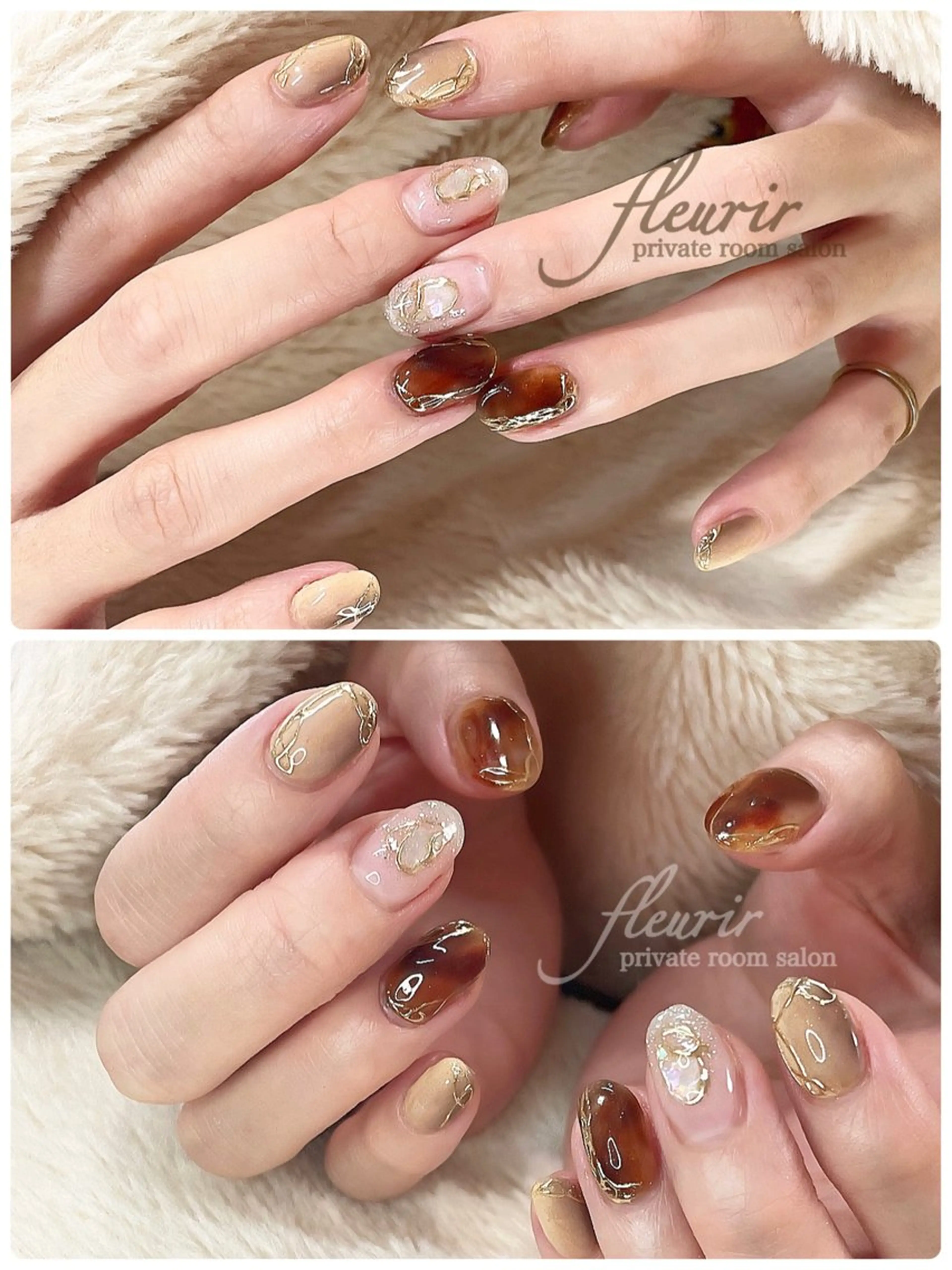 ネイル ラメ(グリッター) フルリール 【プライベートサロンのネイルデザイン