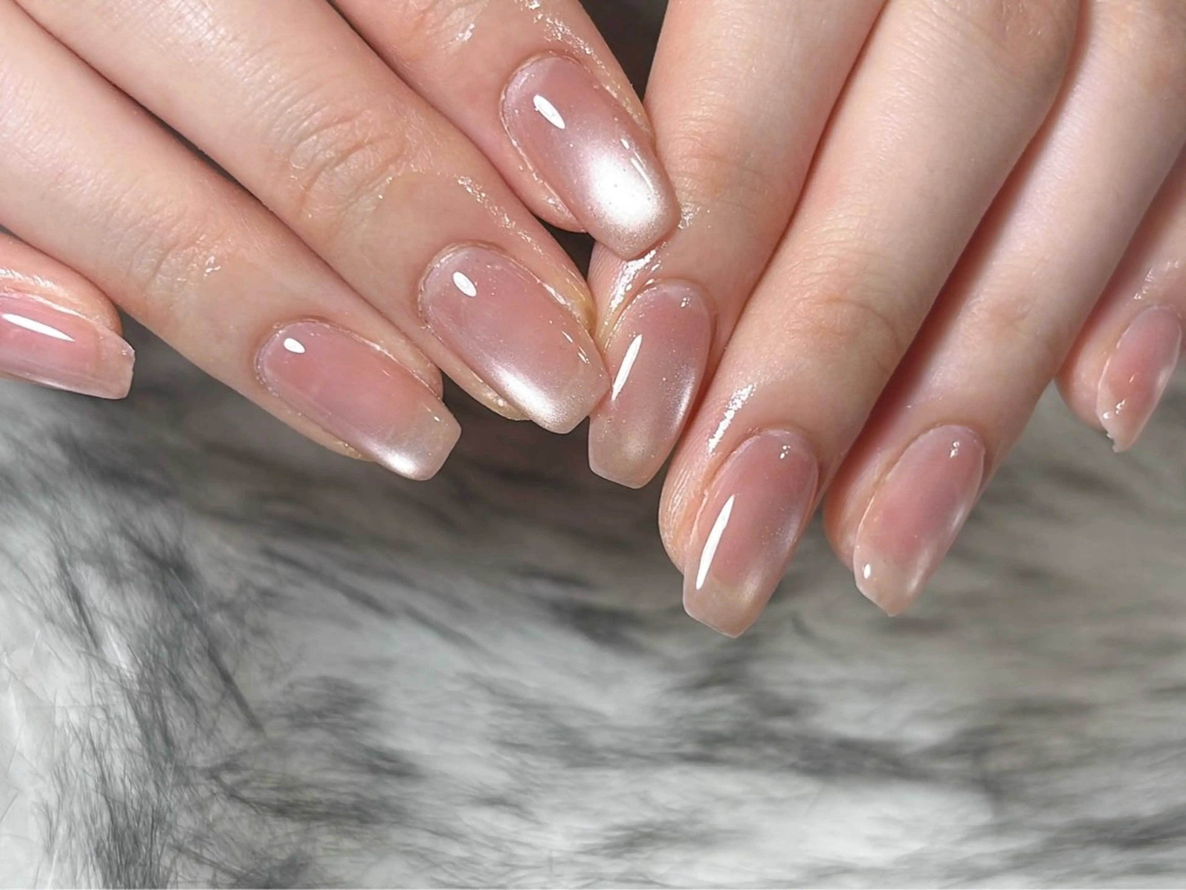 ネイル オーロラネイル フットネイル フレンチネイル ジェルネイル ハート ハンドネイル Mogu nail 二子玉川のネイルデザイン