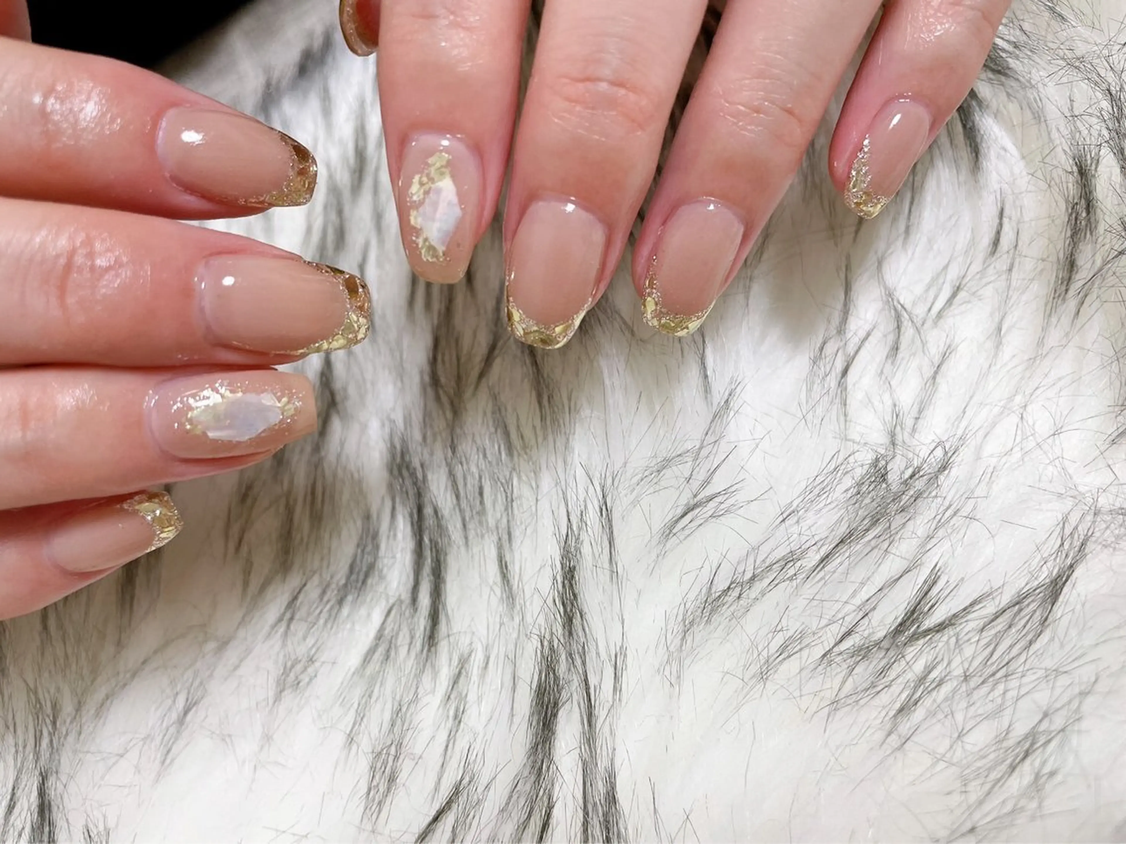ネイル オーロラネイル フットネイル フレンチネイル ジェルネイル ガラスフレンチ ハンドネイル kiki nail 二子玉川のネイルデザイン