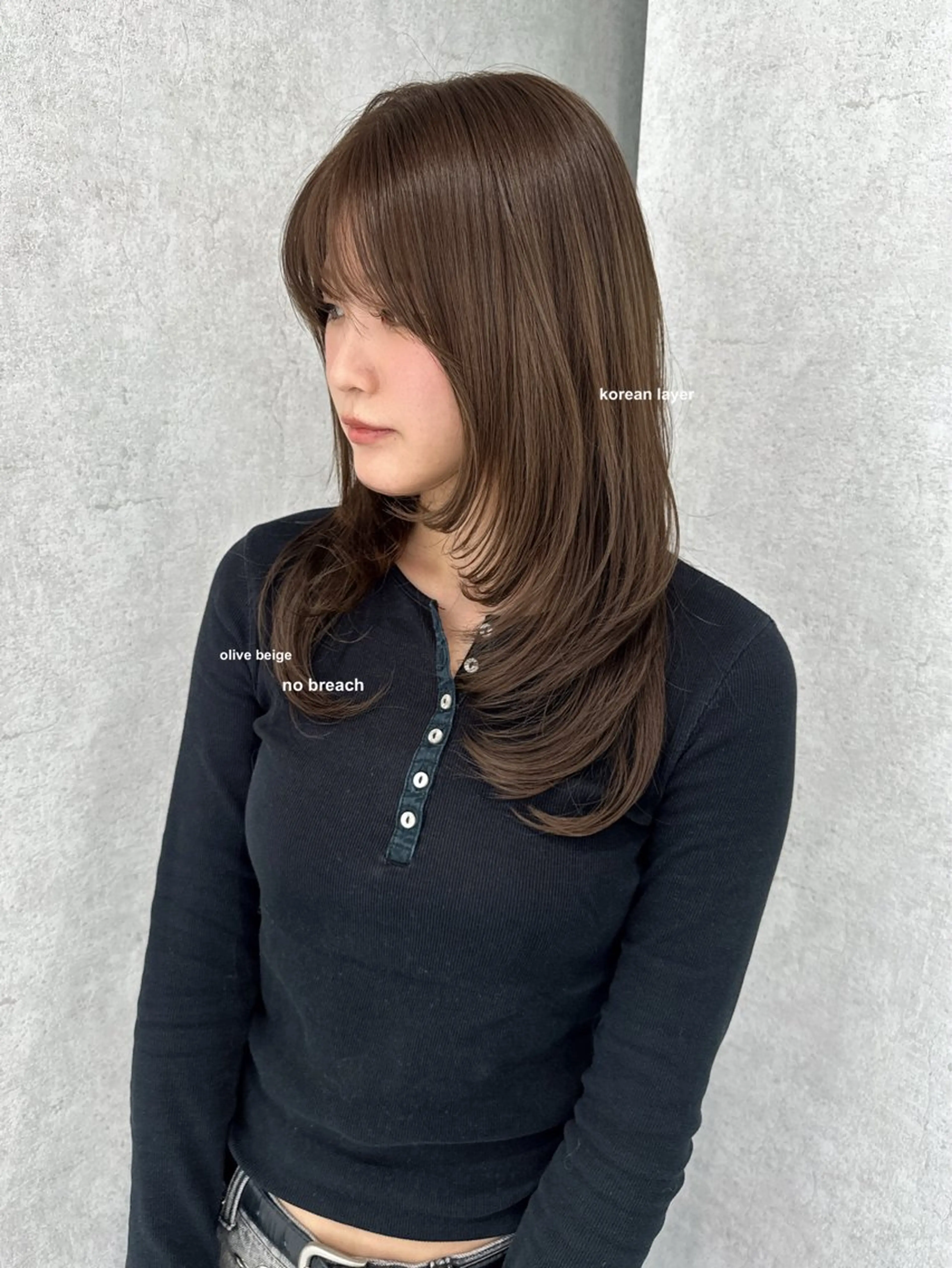 セミロング カラー カット ヘアカラー トリートメント v-lab studio所属・韓国レイヤーカット/ 艶カラー/ noaのヘアスタイル