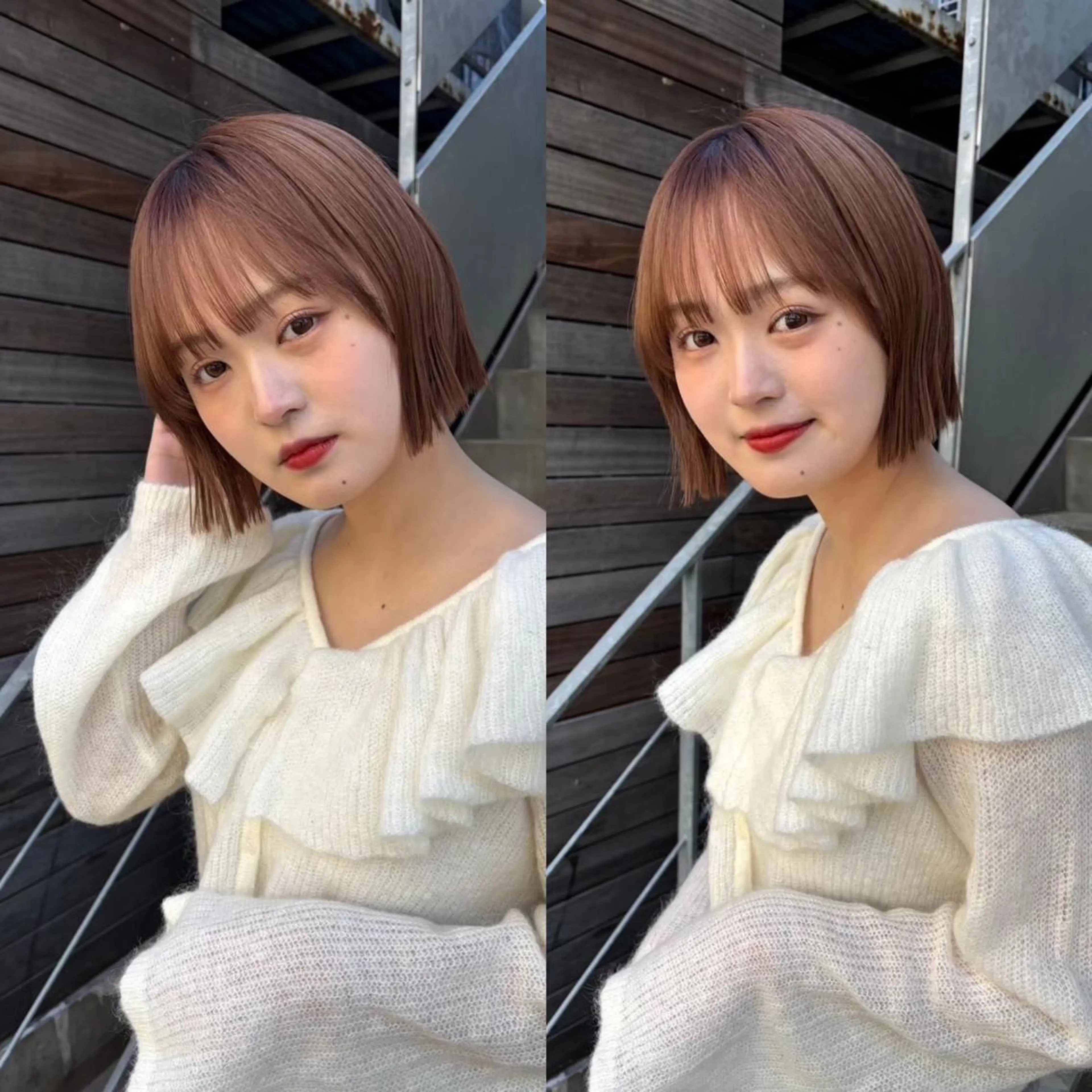 🌸ミニモ学割🌸 韓国風顔周りカット+透明感カラー+超音波3stepトリートメント ￥7900 【レイヤーカット】の写真