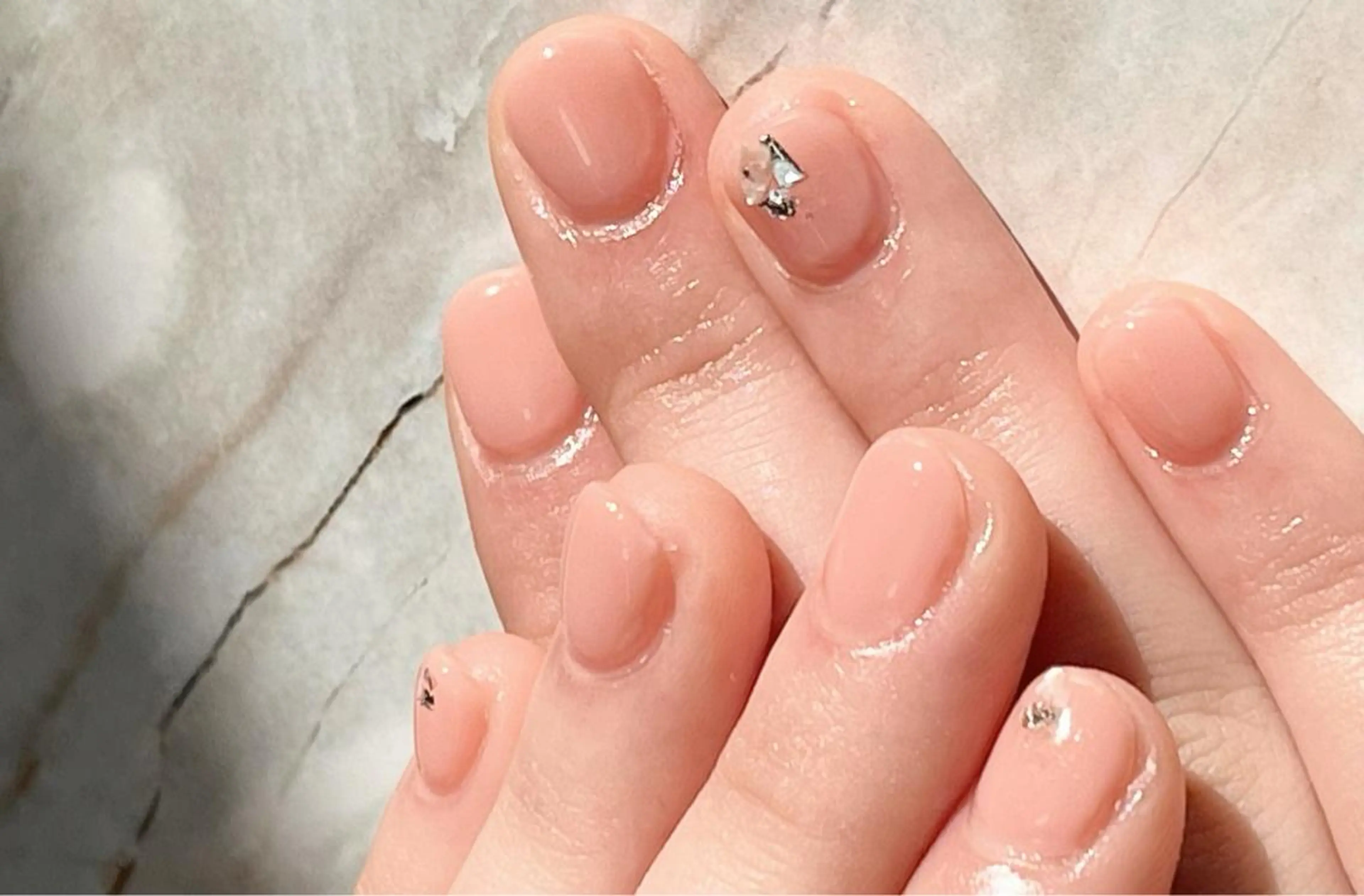 ネイル ラメ(グリッター) ピンク ハンドネイル m.yネイル所属・S Mayuのネイルデザイン