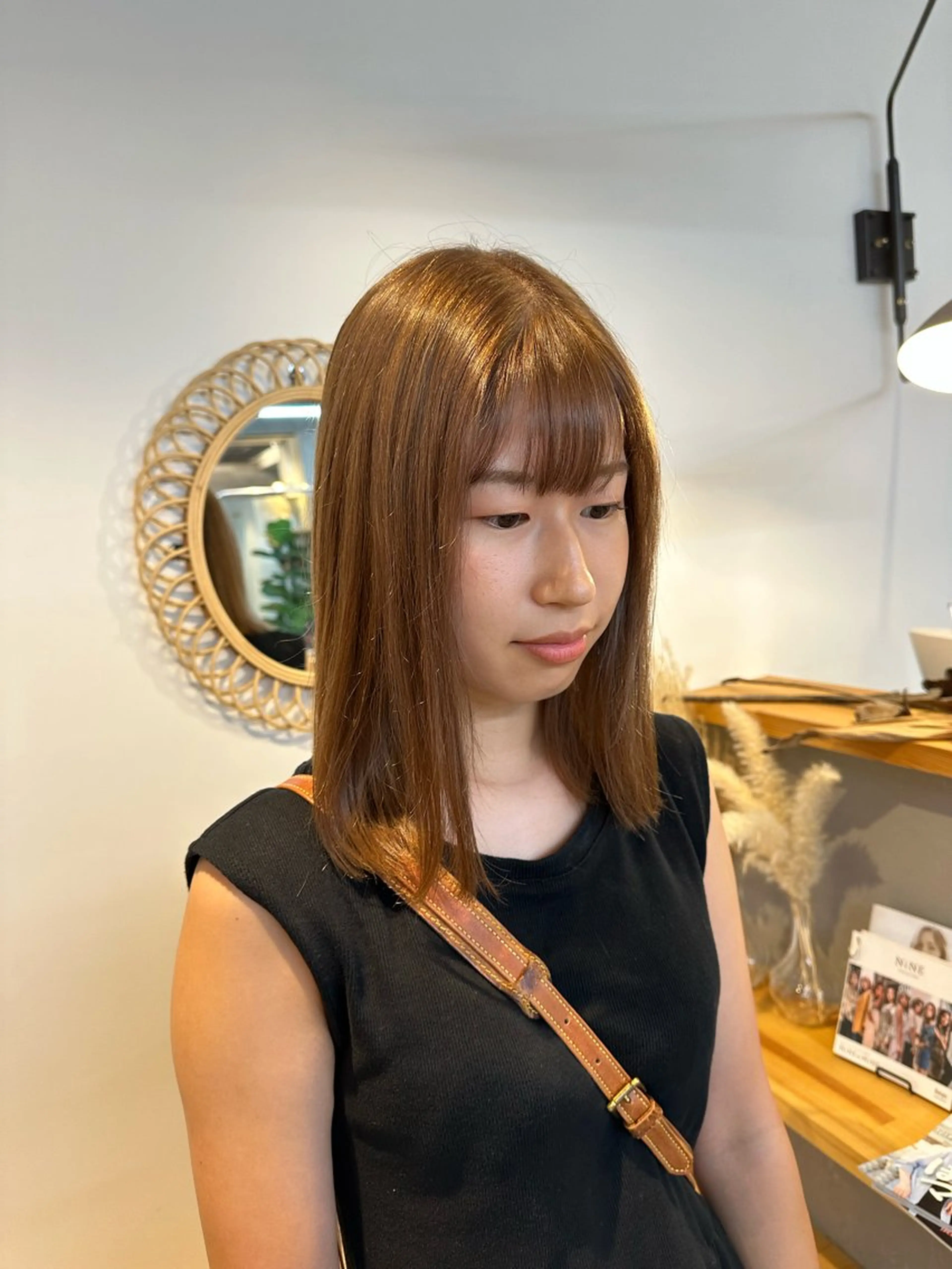 ミディアム カラー ヘアカラー トリートメント yuika .のヘアスタイル