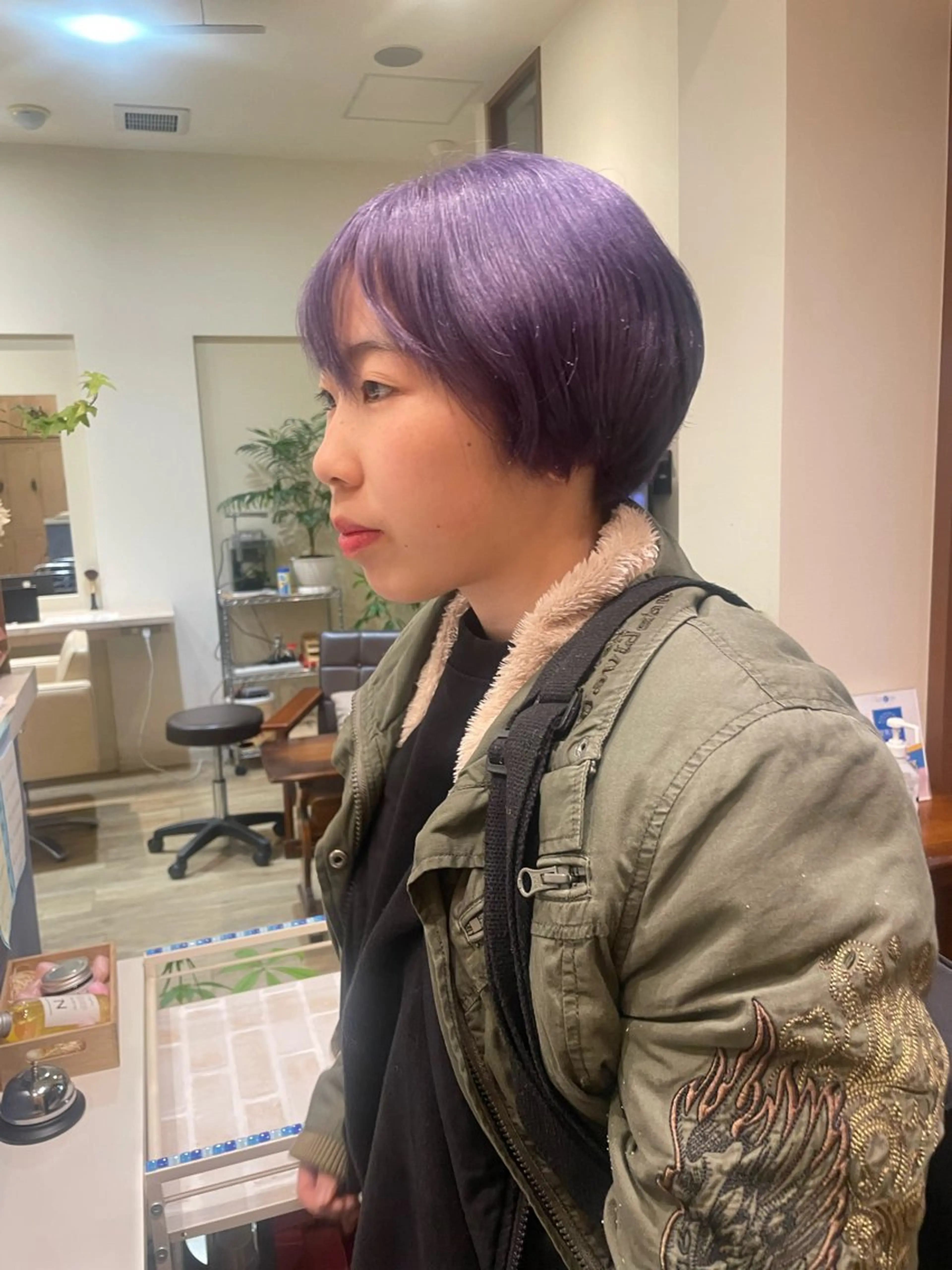 ショート カラー ブリーチ パープルカラー 髪質改善/Bloss om🌷高橋沙衣のヘアスタイル