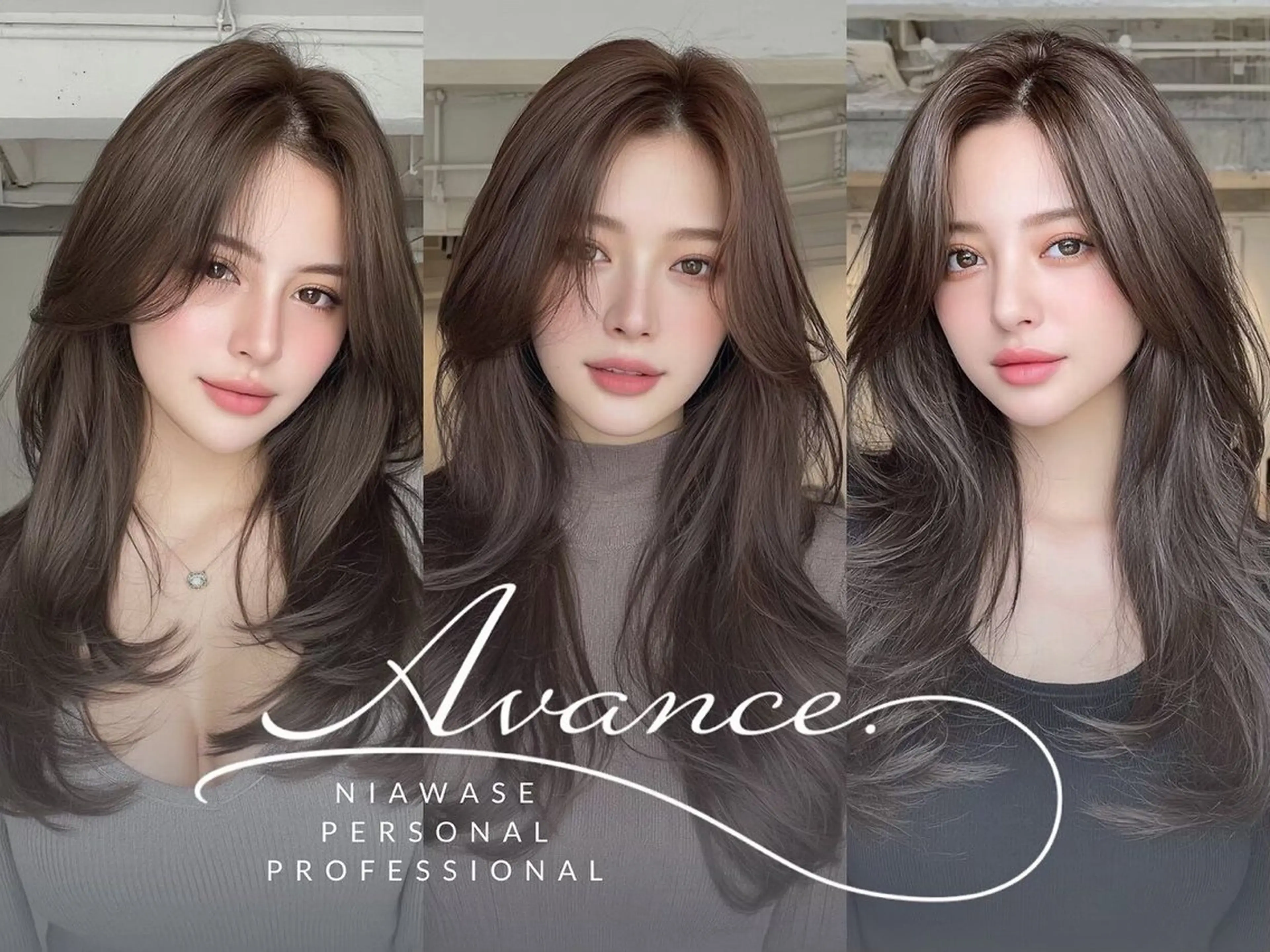 ロング 韓国風ヘア レイヤーカット カット ヘアカラー トリートメント Lowa by avanceのヘアスタイル