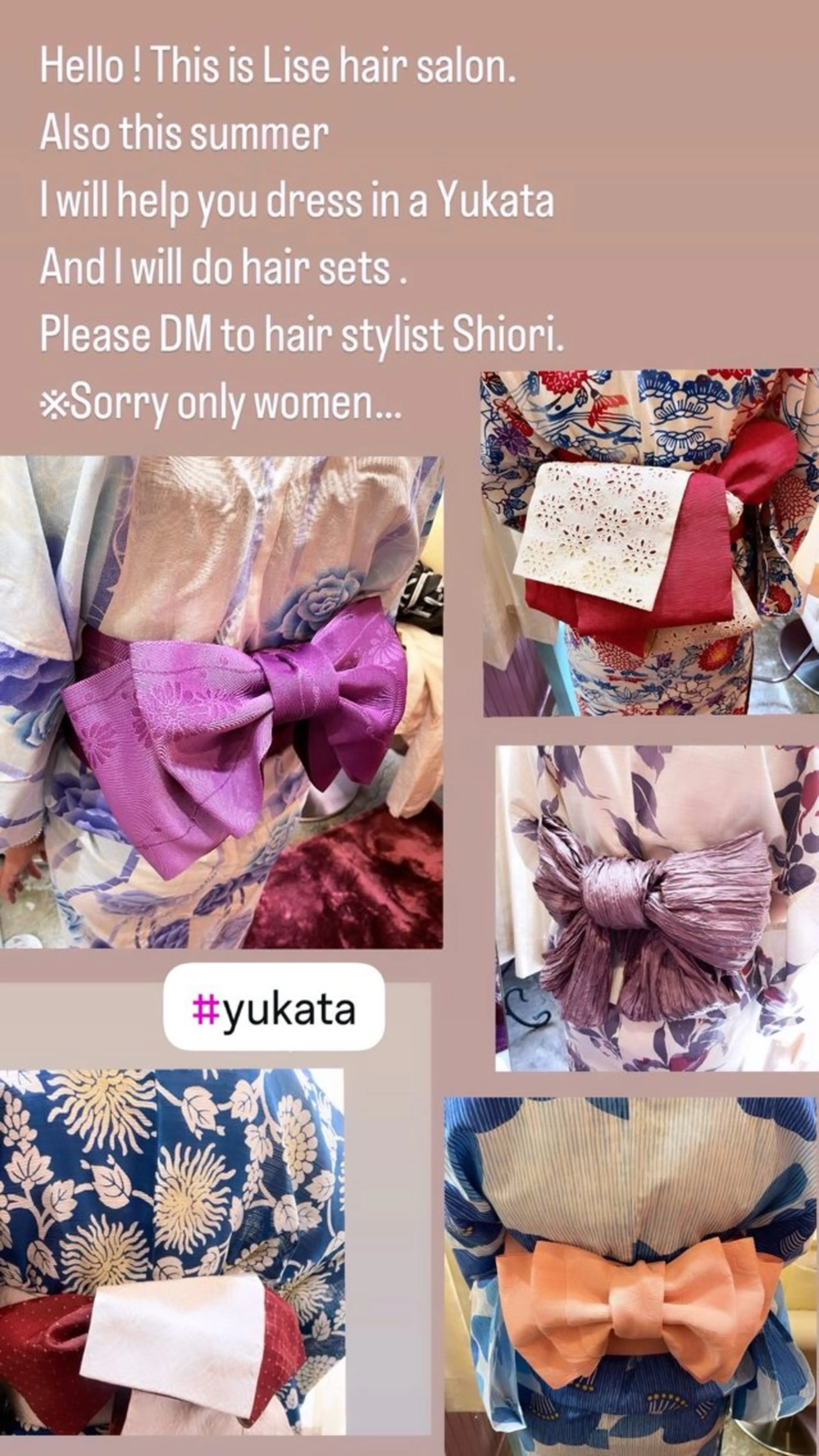 着付け 表参道Lise おおいしおりのヘアスタイル