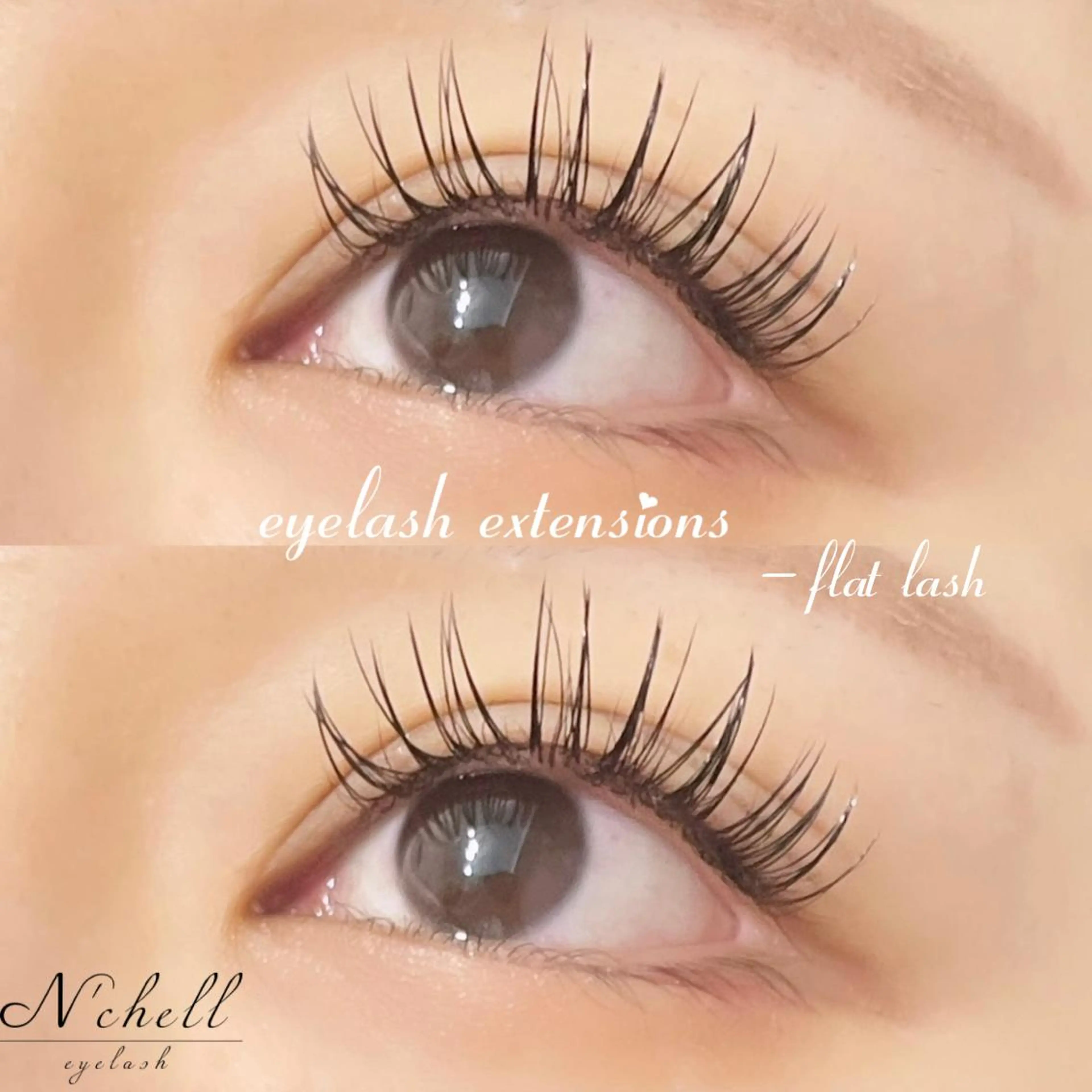 マツエク・マツパ 付け放題 フラットラッシュ マツエク 大阪梅田 ナシェル Kako🦋のマツエク・マツパデザイン