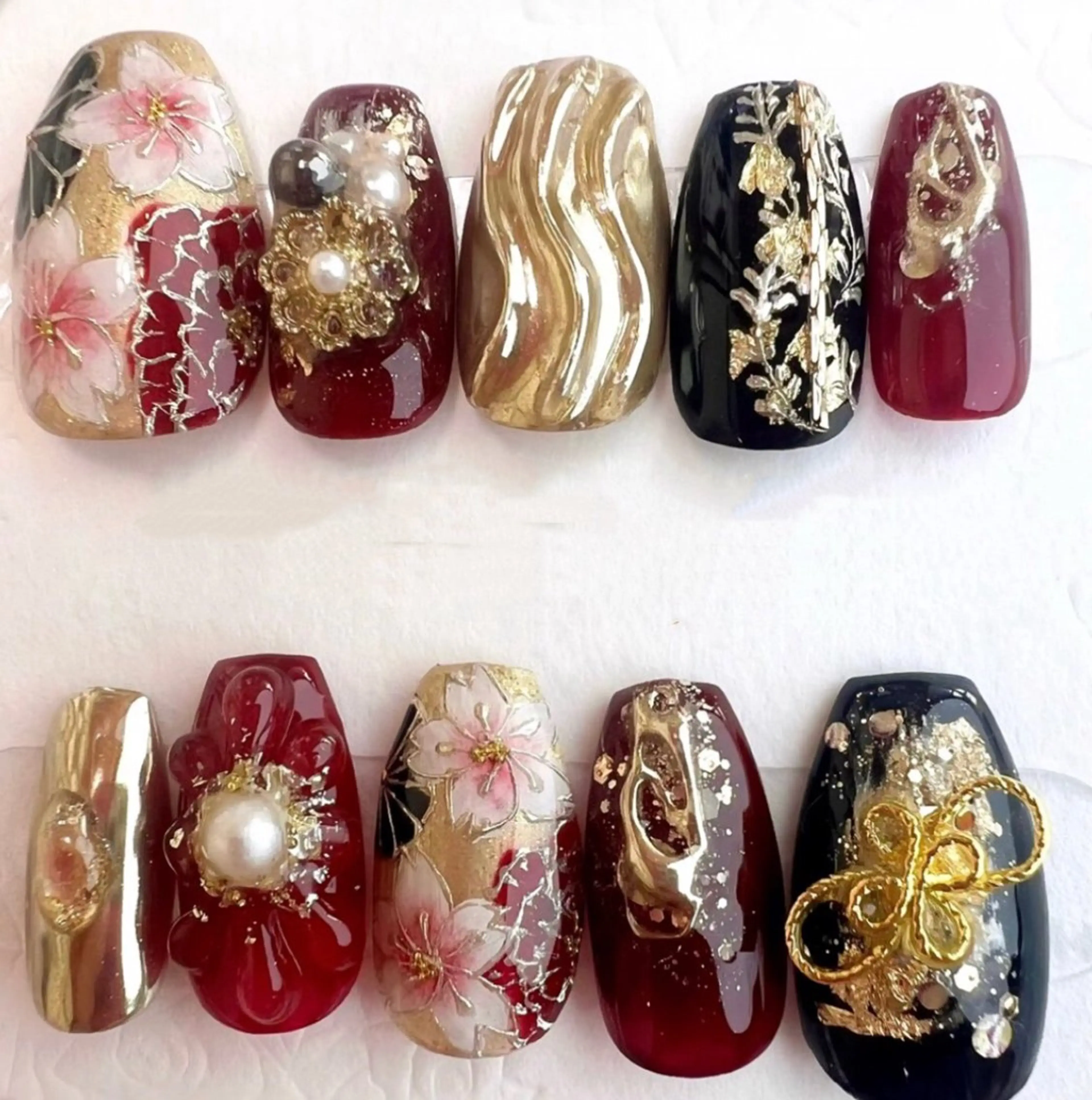 ネイル アートネイル 成人式 フラワーネイル キラキラネイル 韓国ネイル ハンドネイル Hi_nails \ パラジェル取扱店のその他イメージ