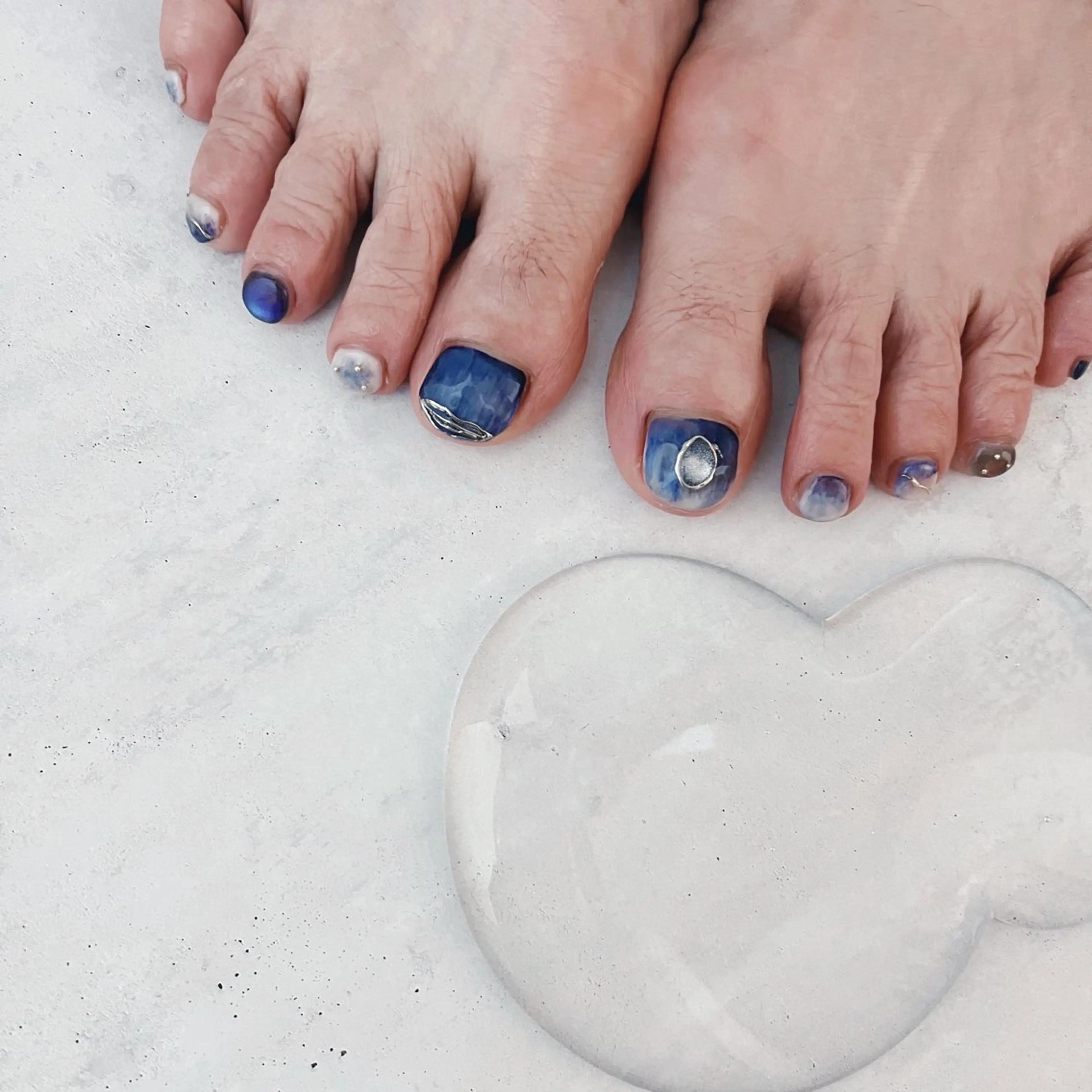 ネイル ブルー ニュアンスネイル K Aのネイルデザイン