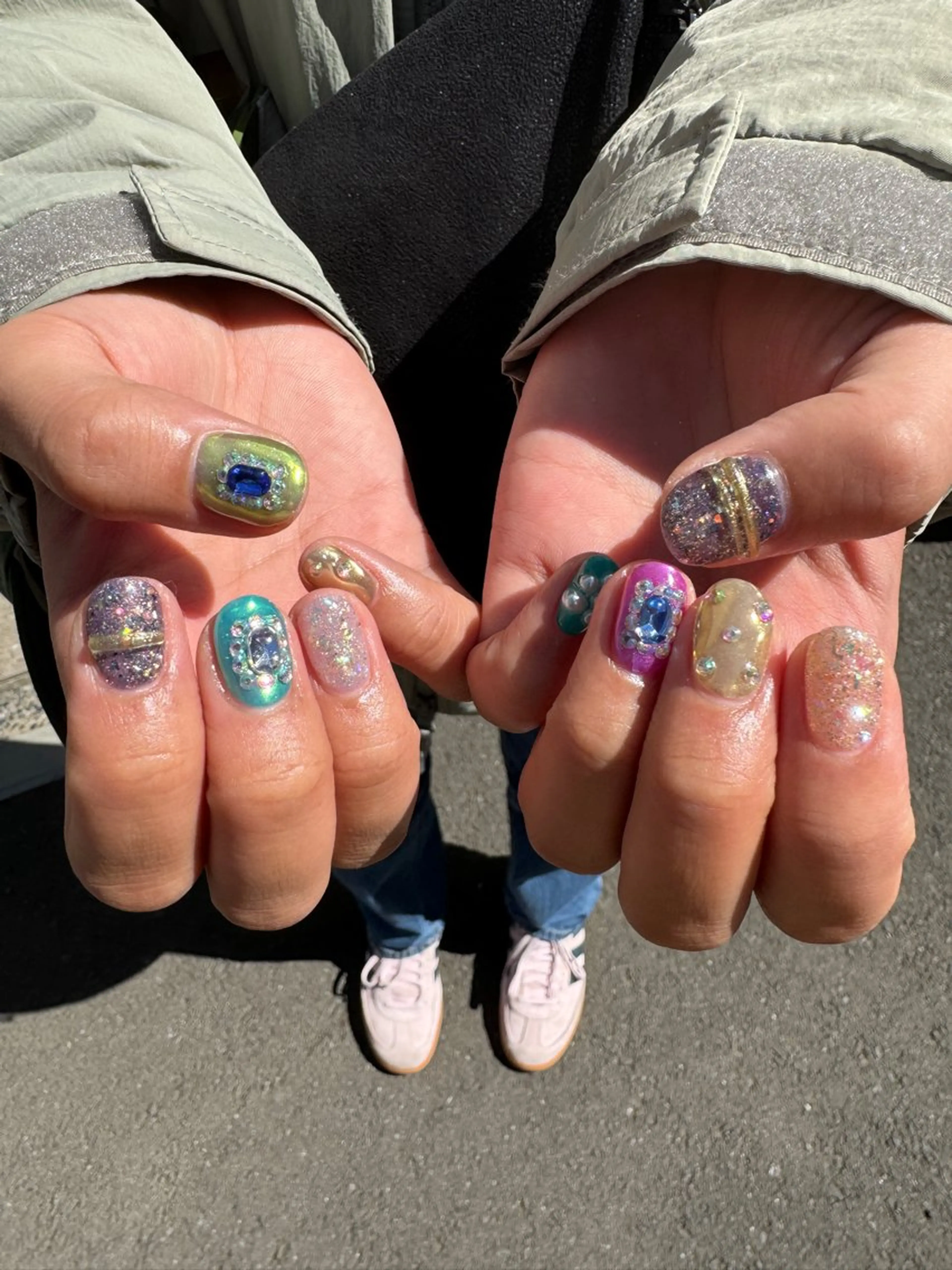 ネイル 入学式 フラッシュネイル フレンチネイル 卒業式 ミラーネイル MH_ Nailのネイルデザイン