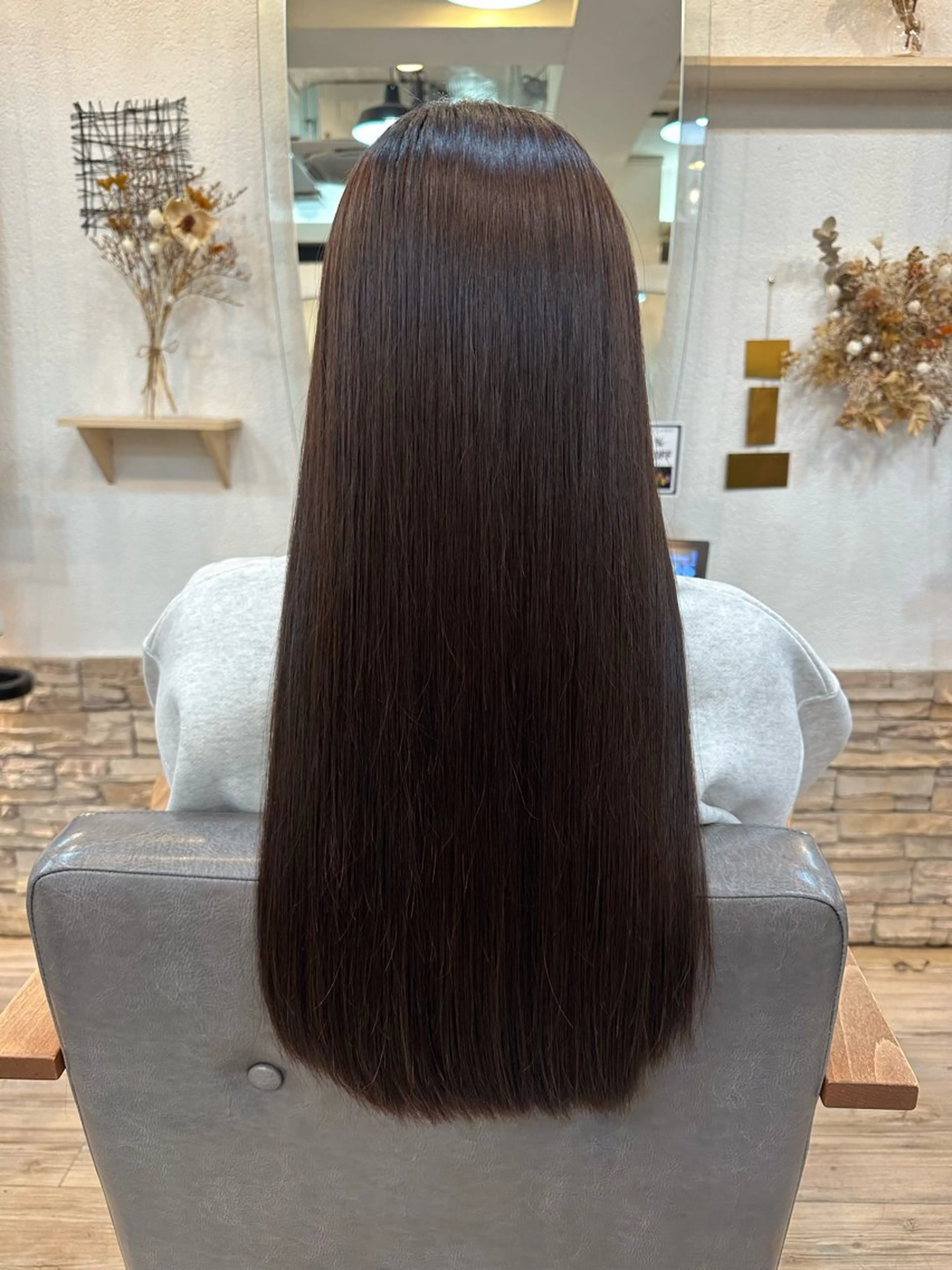 ロング 縮毛矯正 カット 縮毛矯正 sato ayaka ｜透明感カラー🫧のヘアスタイル