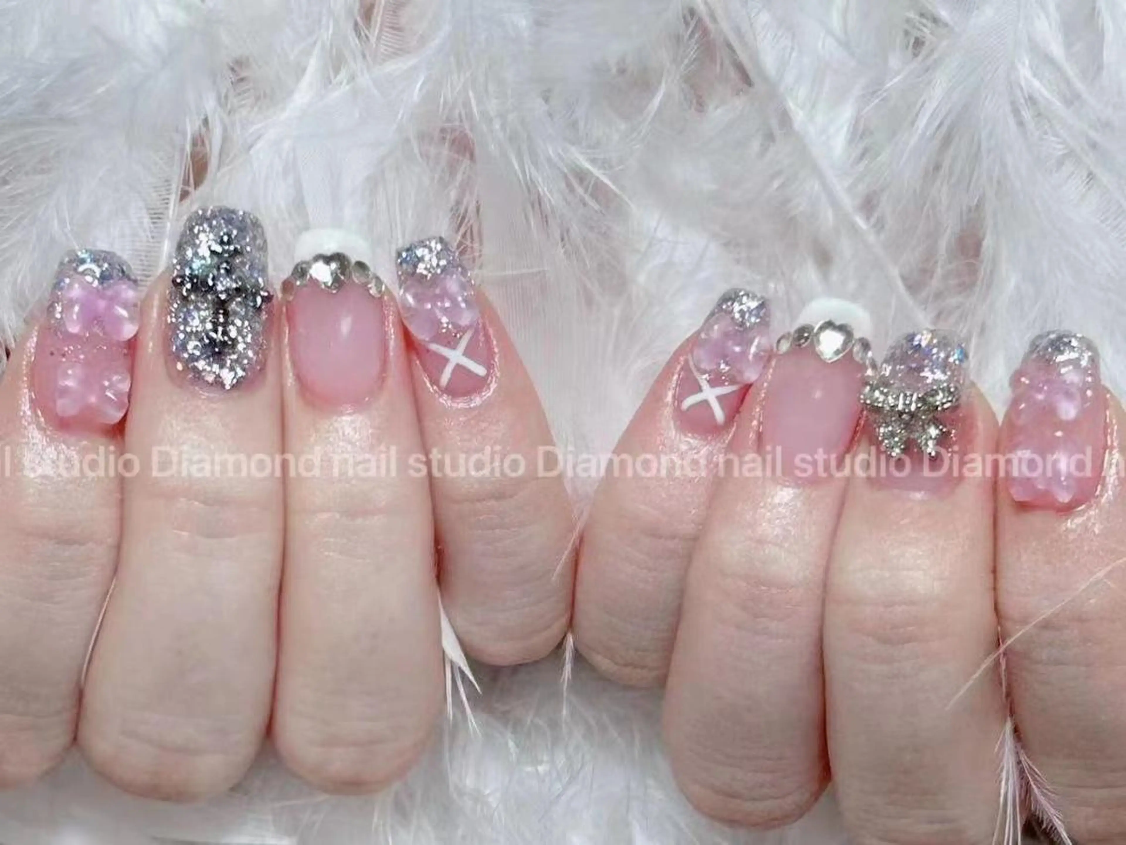 ショート ハンドネイル ハンドケア Diamond 🚢のネイルデザイン