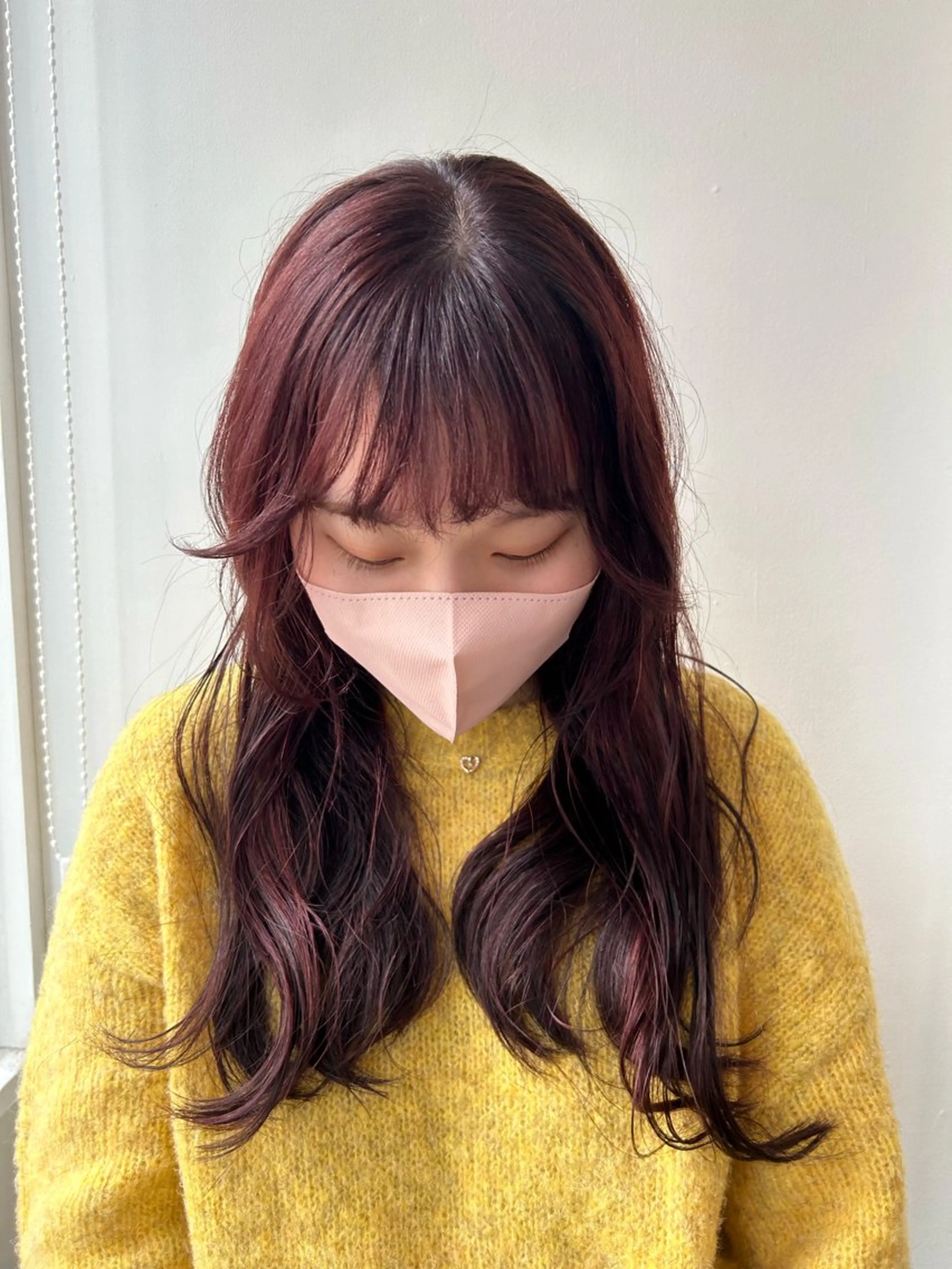 ロング カラー ブリーチ ブリーチなしカラー ピンクカラー 愛結 暖色カラー🎀🩰のヘアスタイル