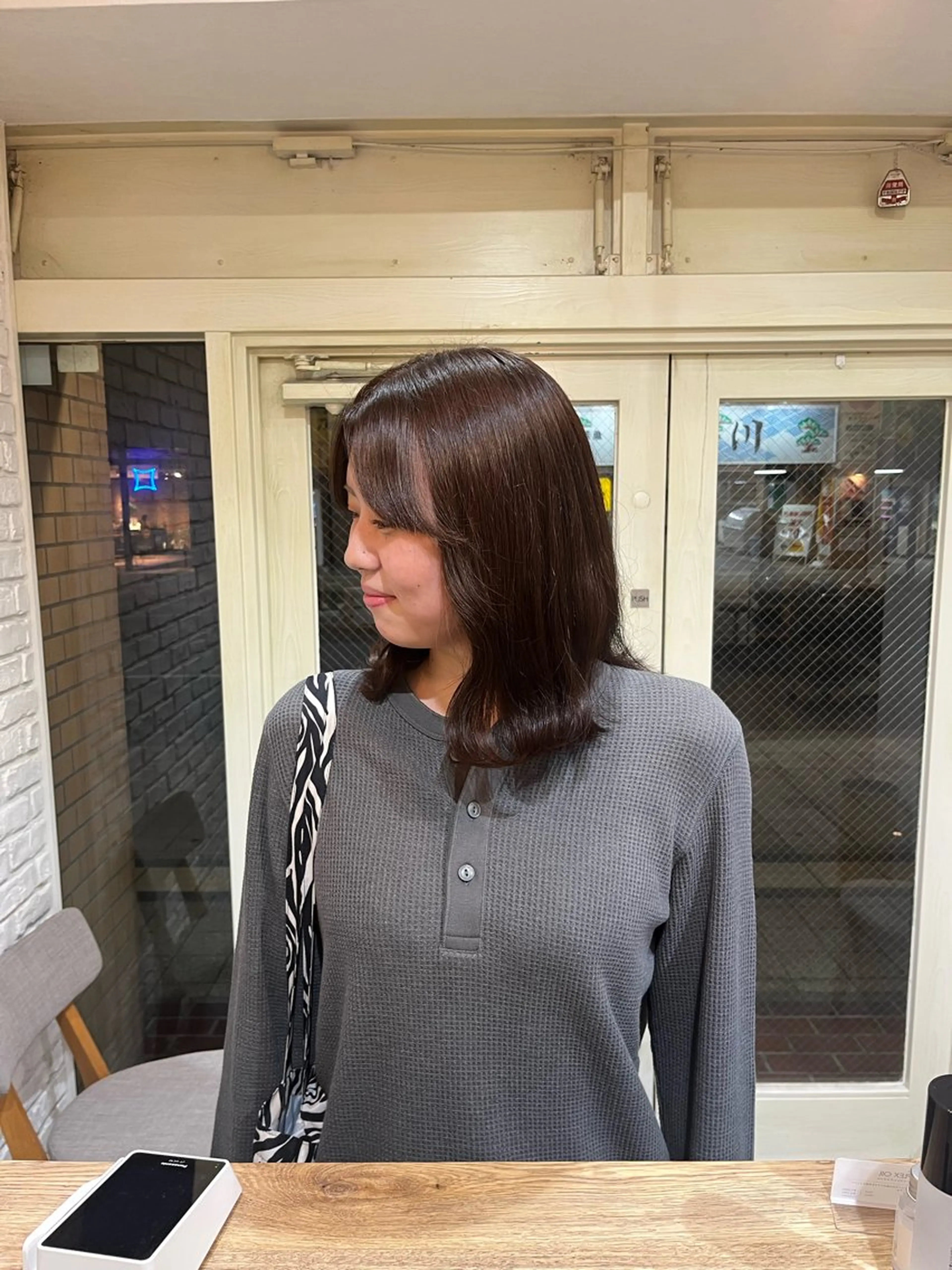 ミディアム カラー ヘアカラー トリートメント ミジュ/ カラーモデル募集のヘアスタイル