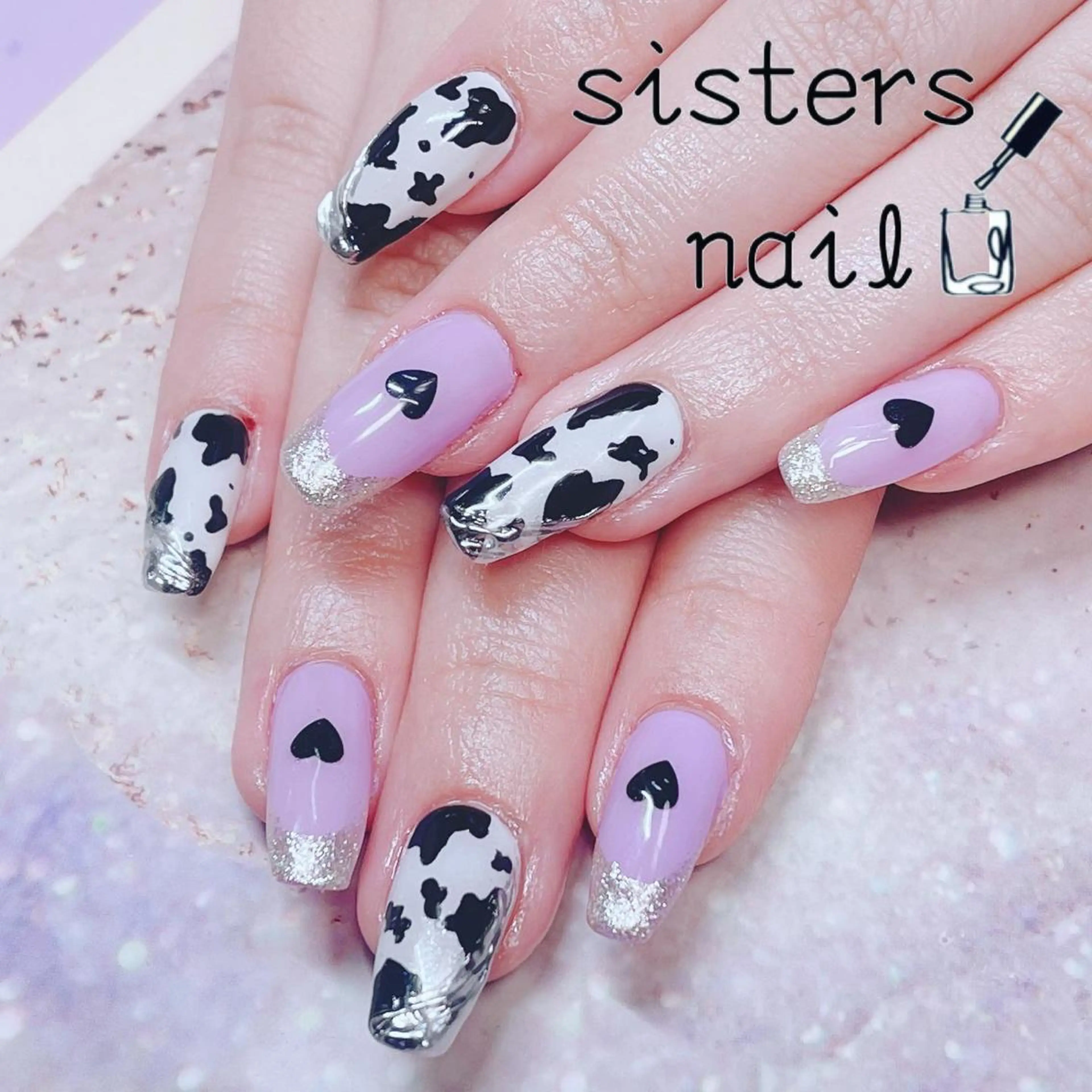 ネイル アートネイル フレンチネイル ハート 春ネイル ハンドネイル ハンドケア sisters nail.fのネイルデザイン