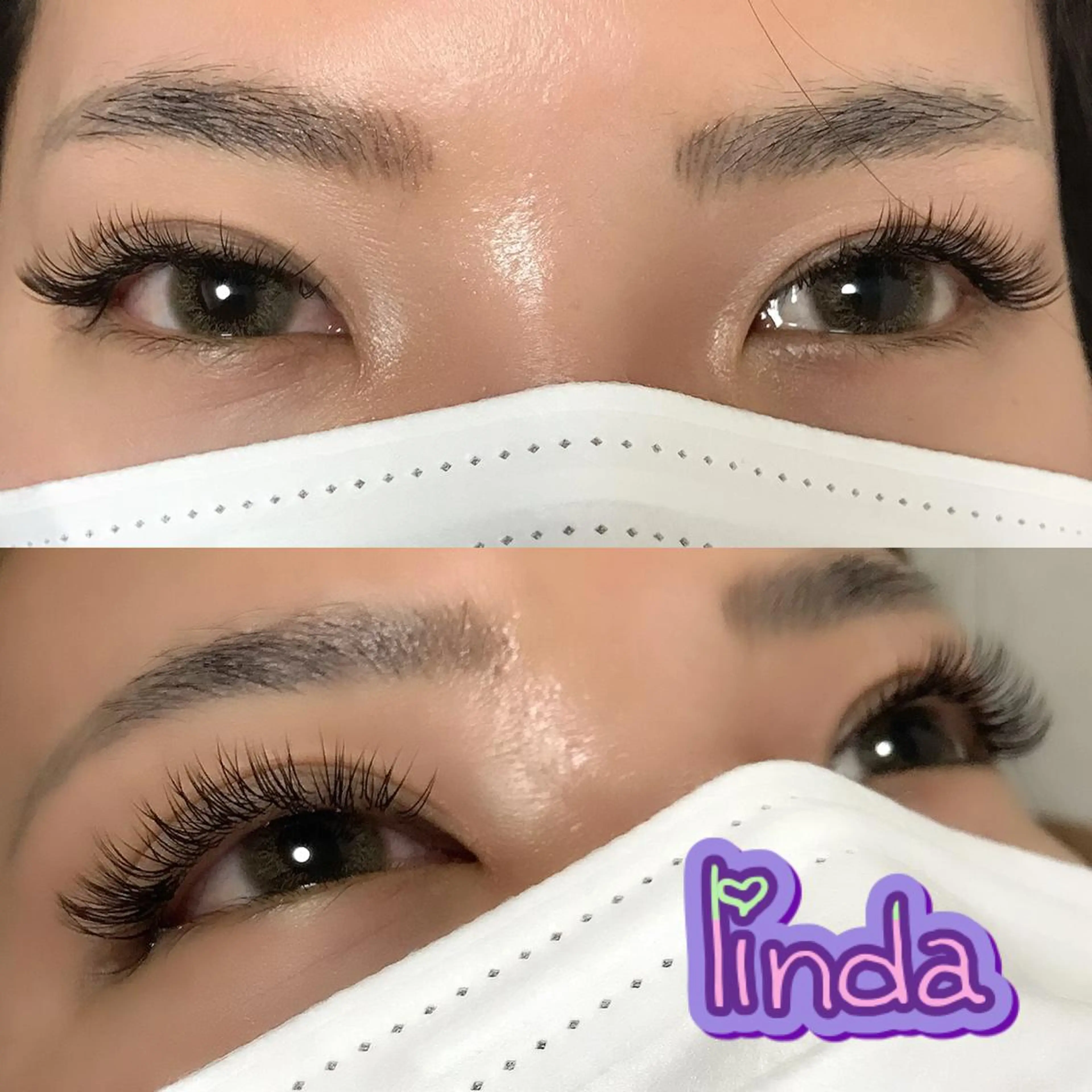 マツエク・マツパ カラーマツエク フラットラッシュ ボリュームラッシュ linda lashesのマツエク・マツパデザイン