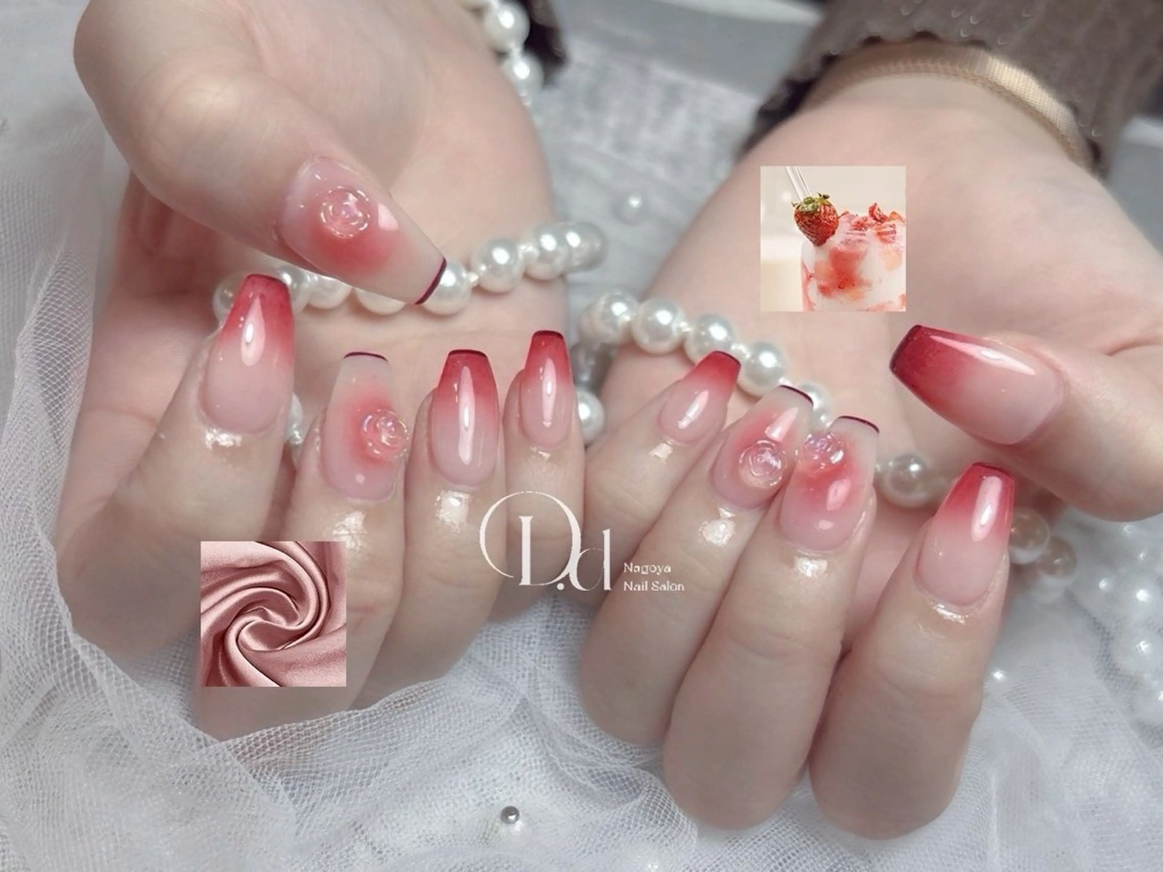 ネイル フットネイル フレンチネイル ジェルネイル ガーリー グラデーション ハンドネイル D.d Nail Moeのネイルデザイン