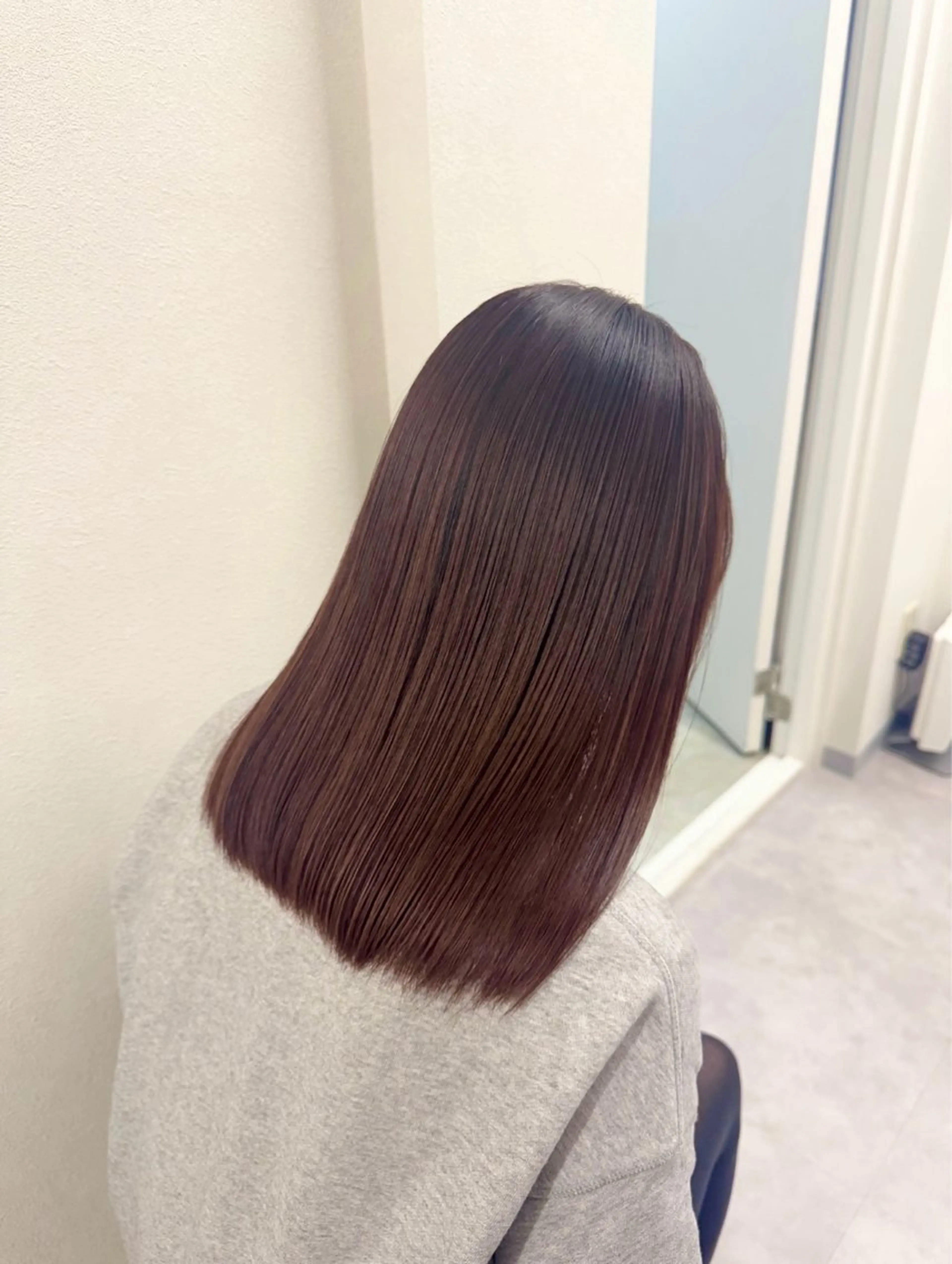 ミディアム カラー ヘアカラー トリートメント 透明感カラー/ハイト ーン/メイク/umiのヘアスタイル