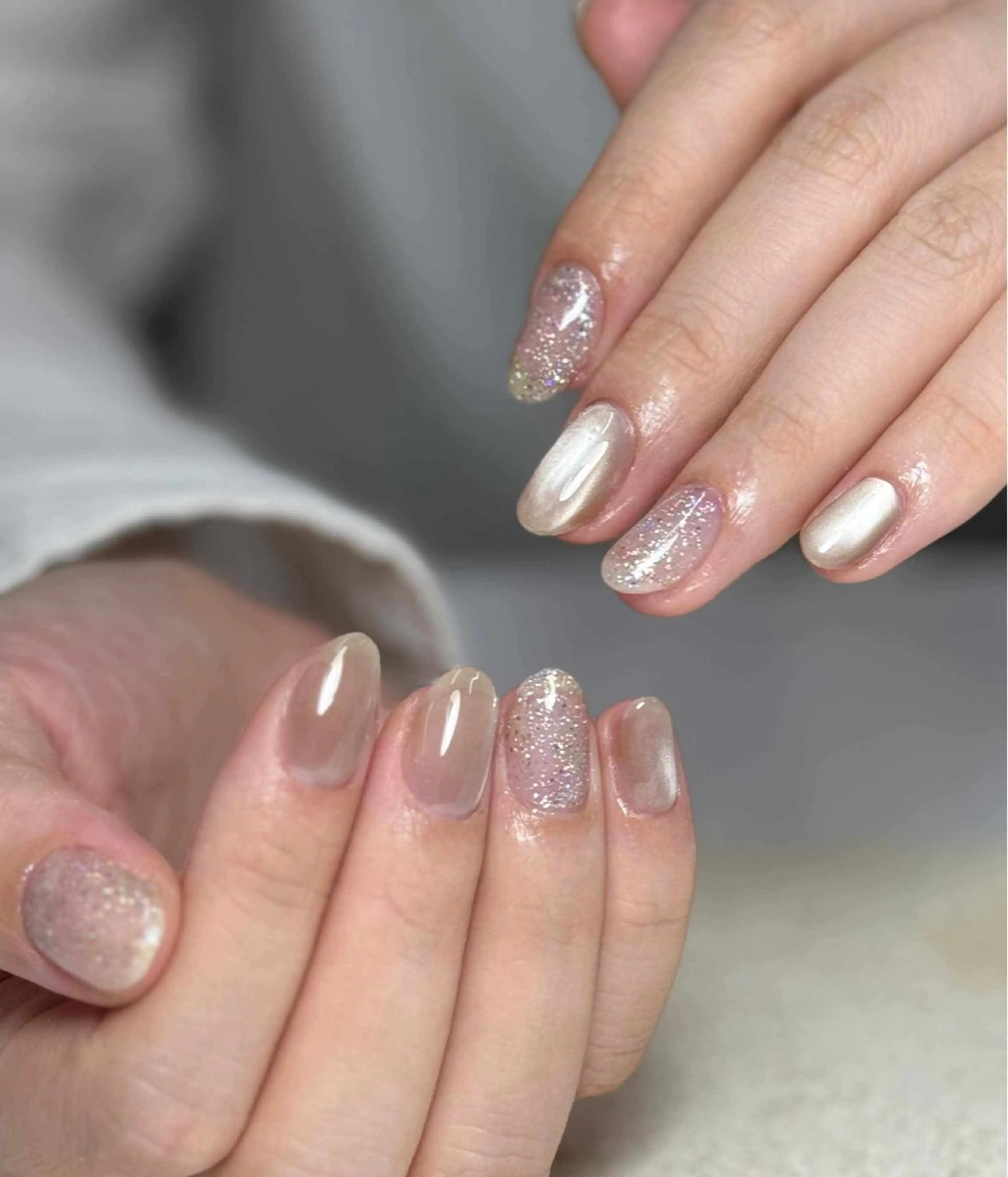 ネイル チークネイル フレンチネイル グラデーション 韓国ネイル マグネットネイル ハンドネイル Heng688 へンのネイルデザイン