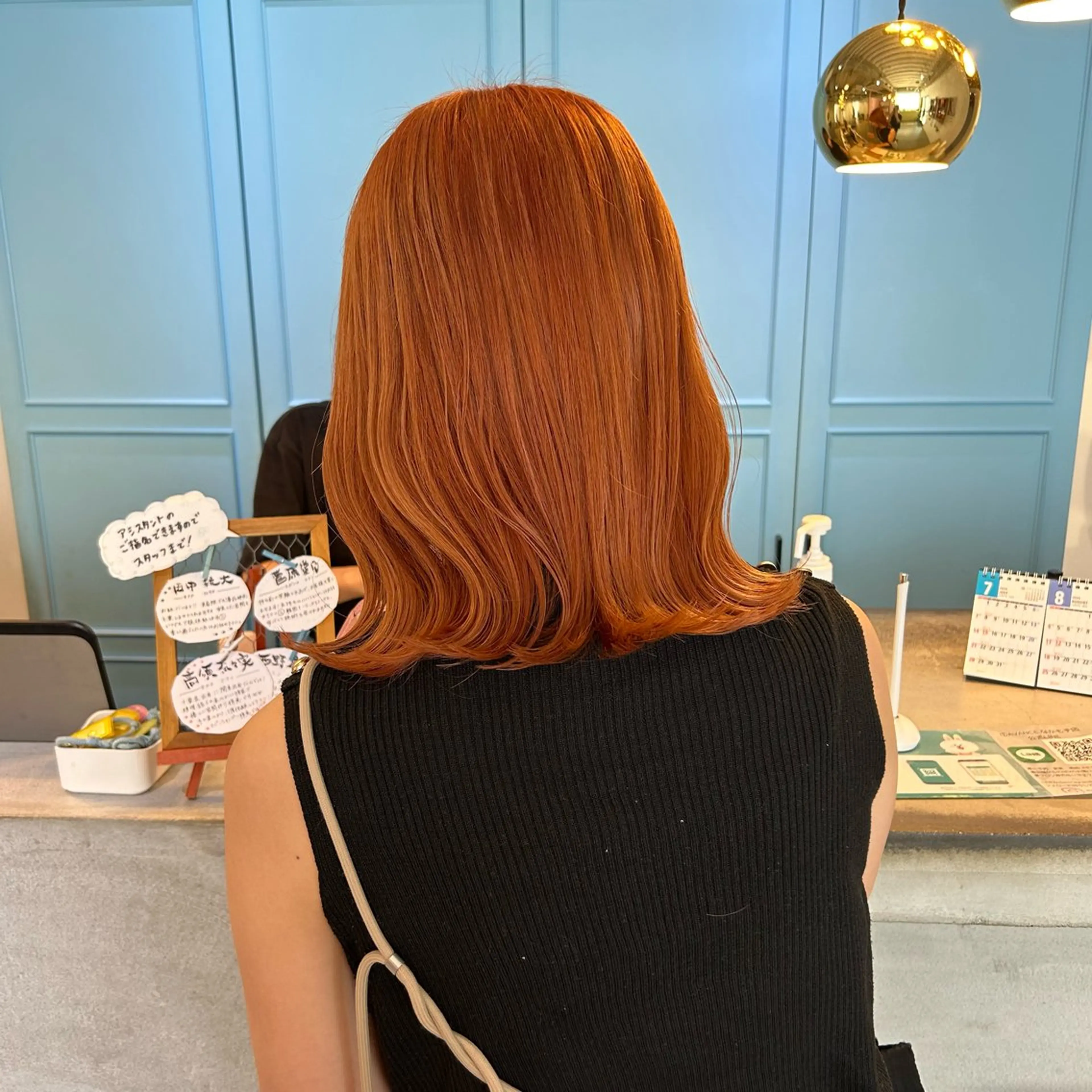 セミロング カラー カット ヘアカラー FRAME+なんば駅前店所属・砂野 真璃奈のヘアスタイル