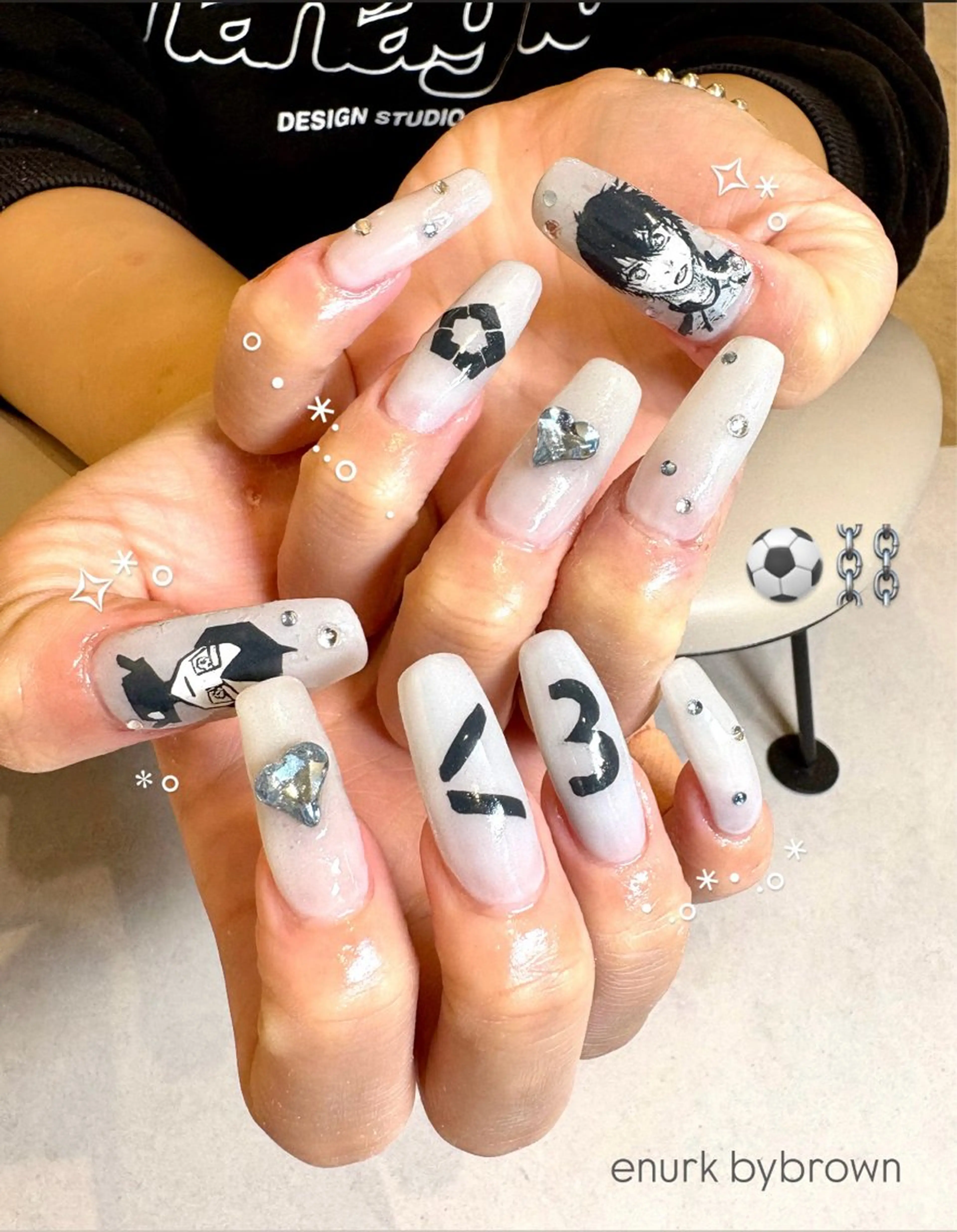 ネイル アートネイル ブルー ハンドネイル enurk店 🍋 丸谷みく♥のその他イメージ