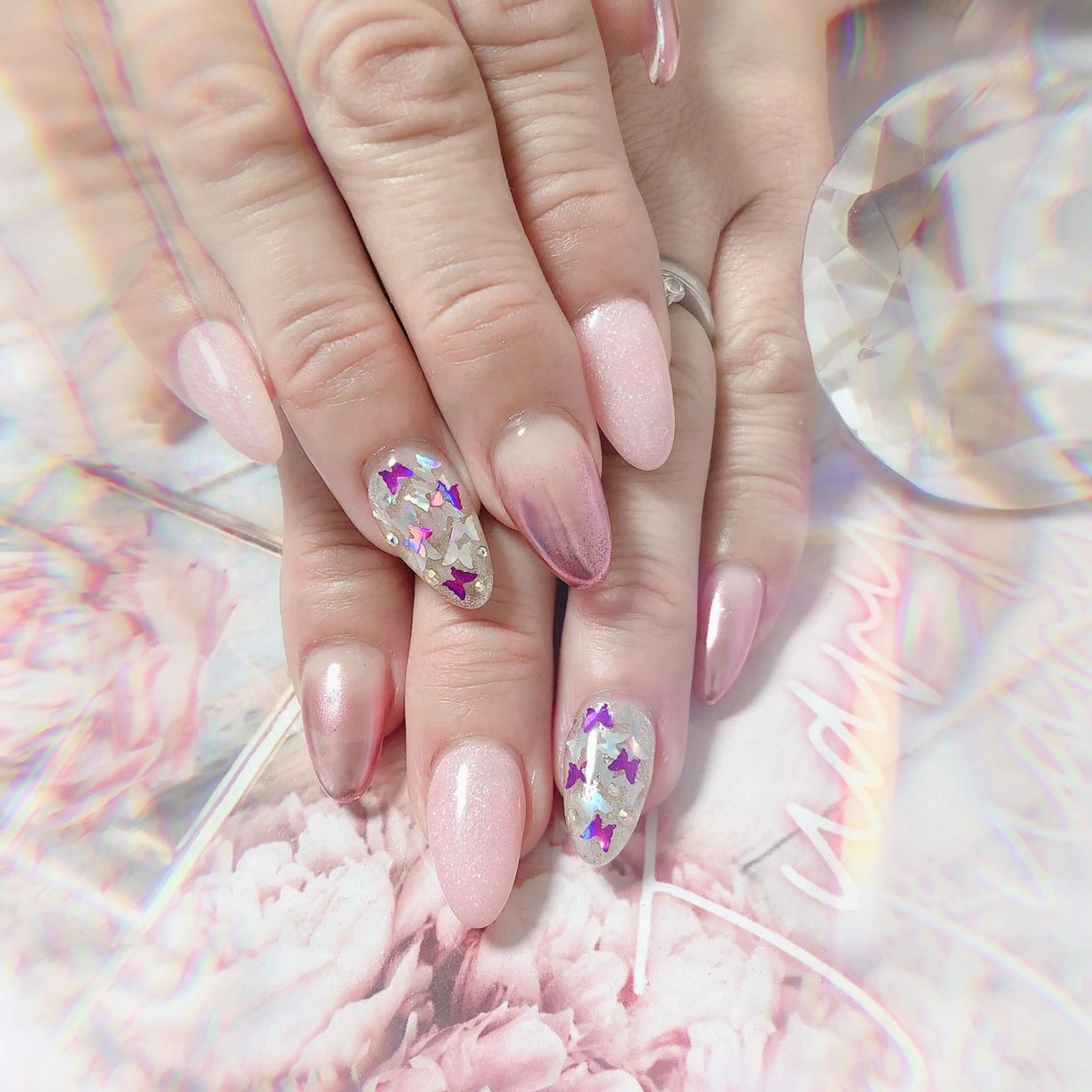 🌈初回オフ無料 ①hアートネイル¥6,000💎の写真