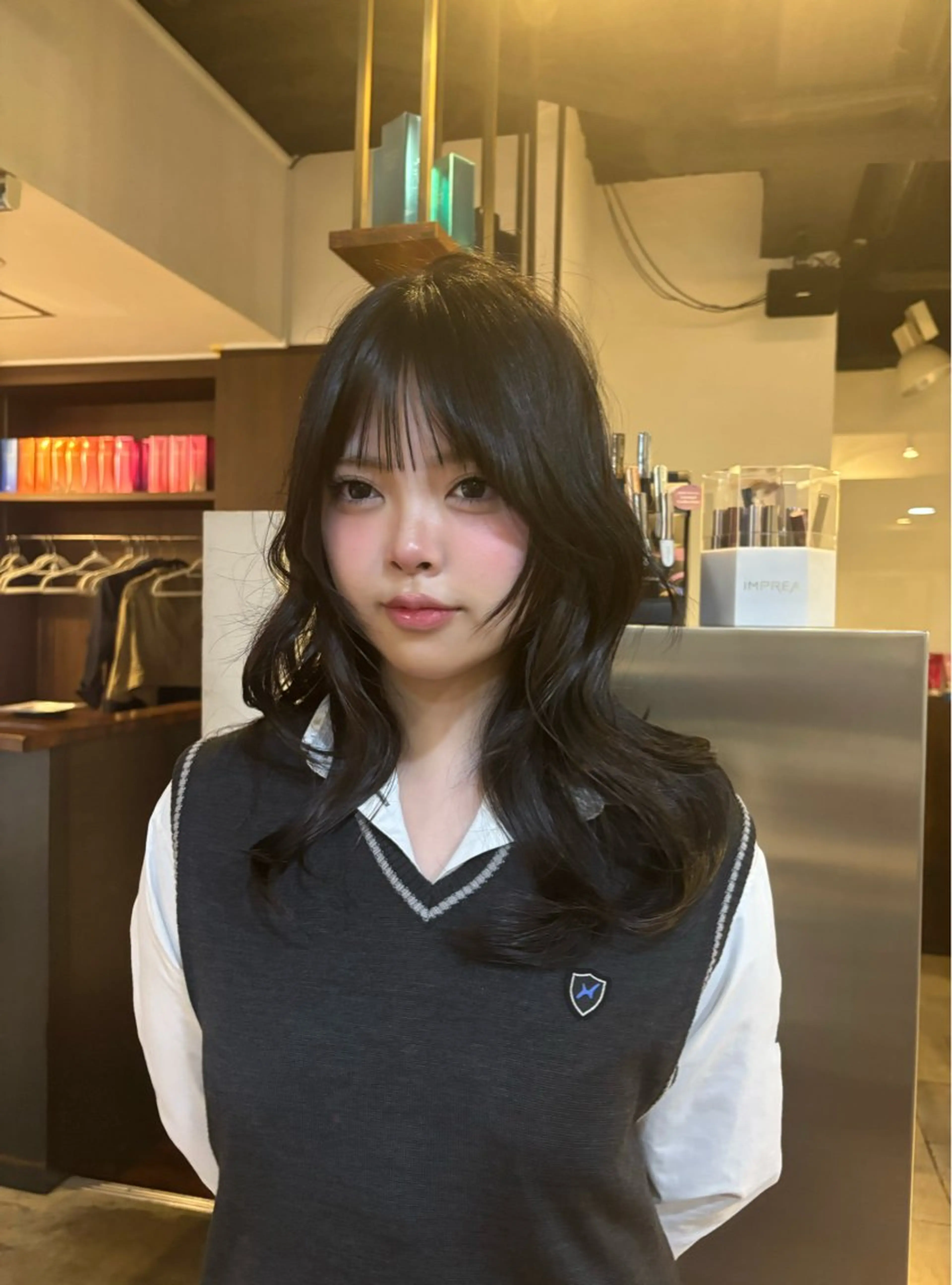 セミロング 顔周りカット ハッシュカット レイヤーカット 🩶レイヤー/盛れる 顔まわり🩶フウカのヘアスタイル