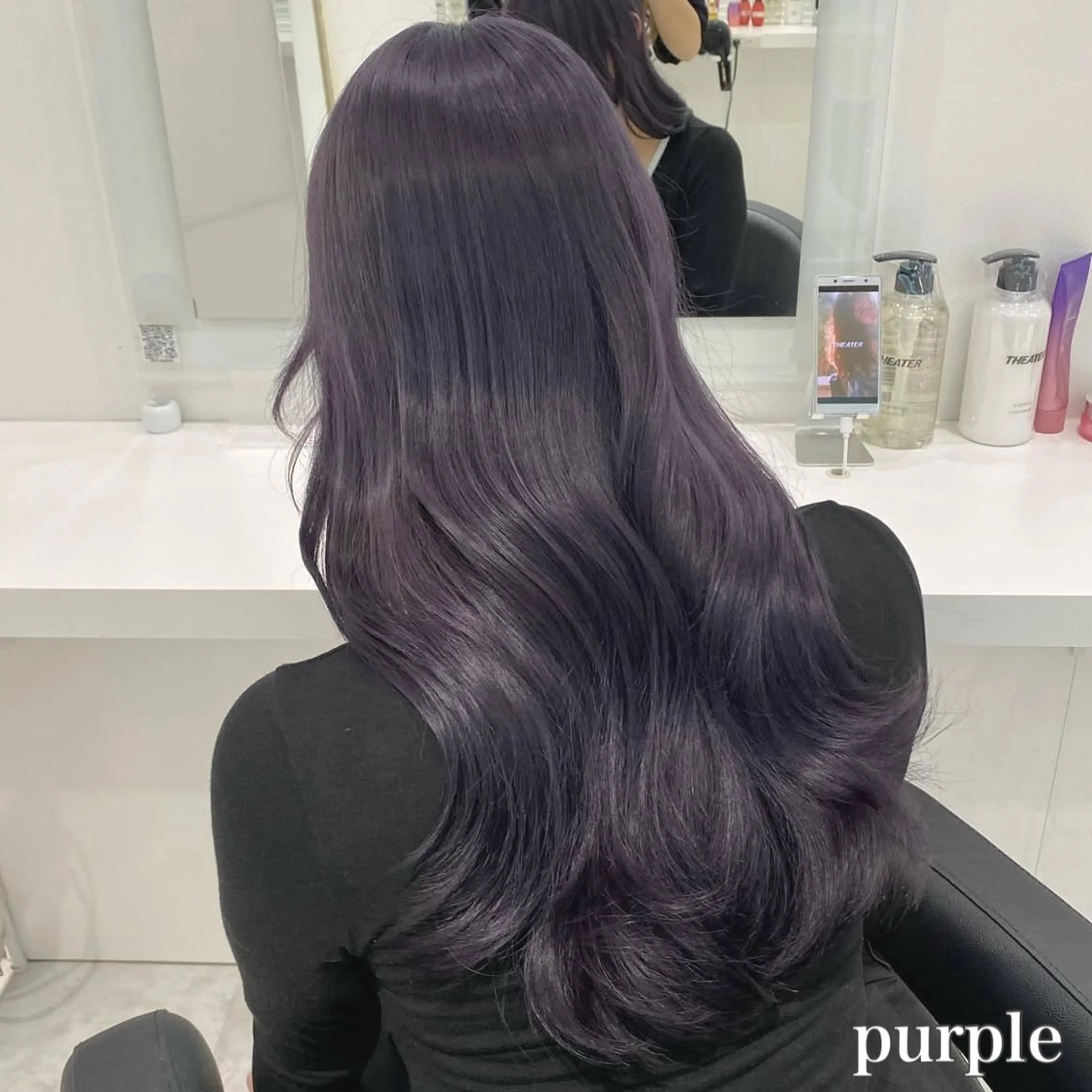 セミロング カラー ヘアアレンジ 🩵ダメージレス艶感 ハイトーン🩷のヘアスタイル