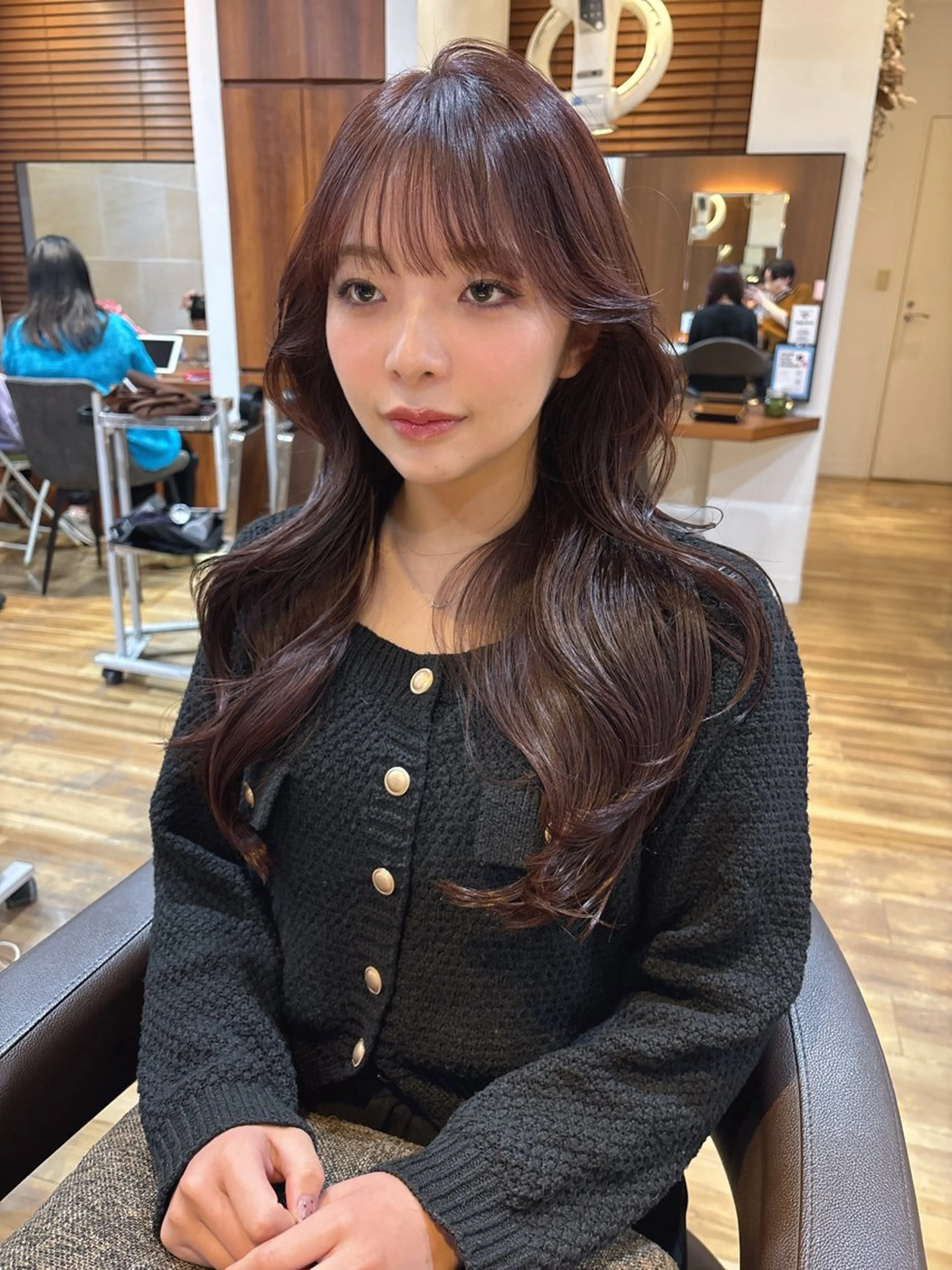 ロング カラー ブラウンカラー レイヤーカット カット ヘアカラー トリートメント レイヤーカット /透明感/千葉怜寿のヘアスタイル